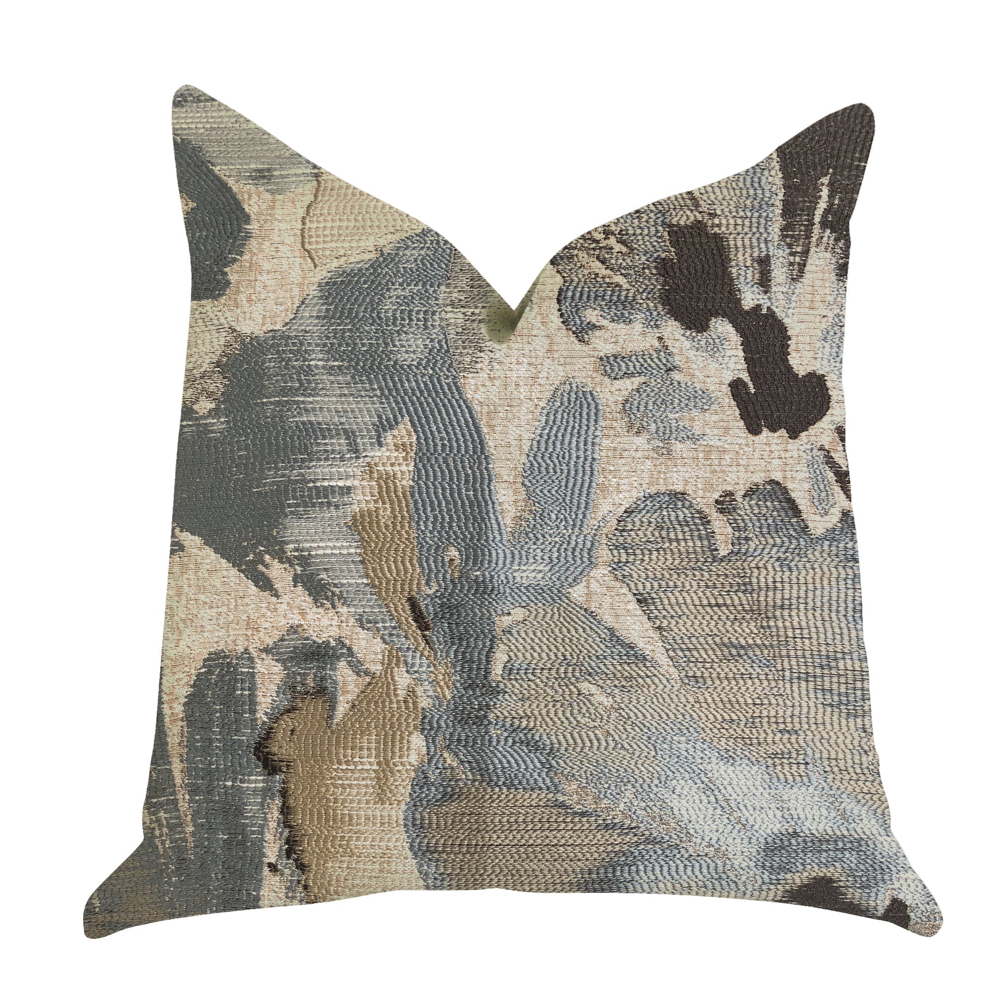 Icy Blue Wildflower Luxury Throw Pillow-0