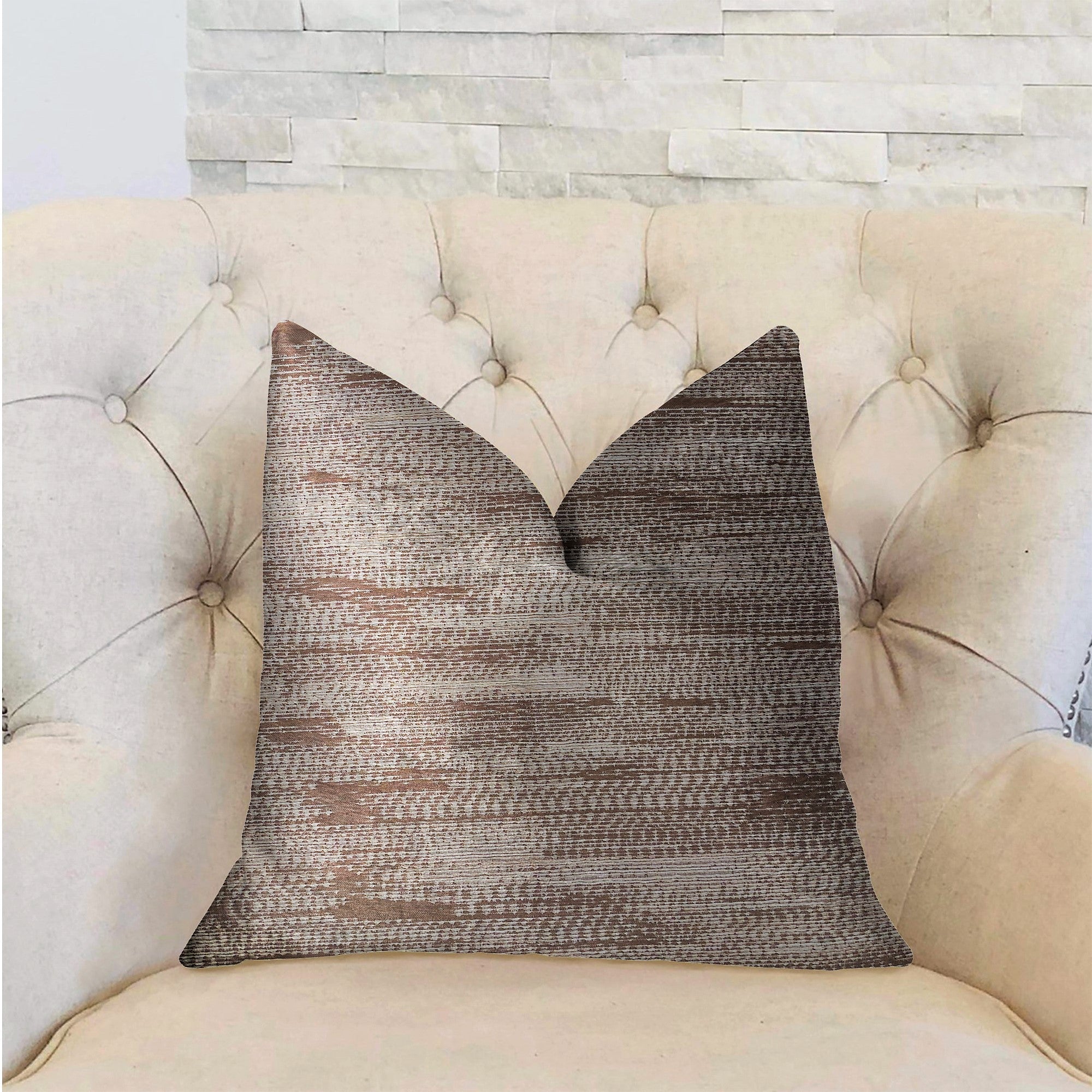 Pretty Oasis Brown Luxury Throw Pillow-1