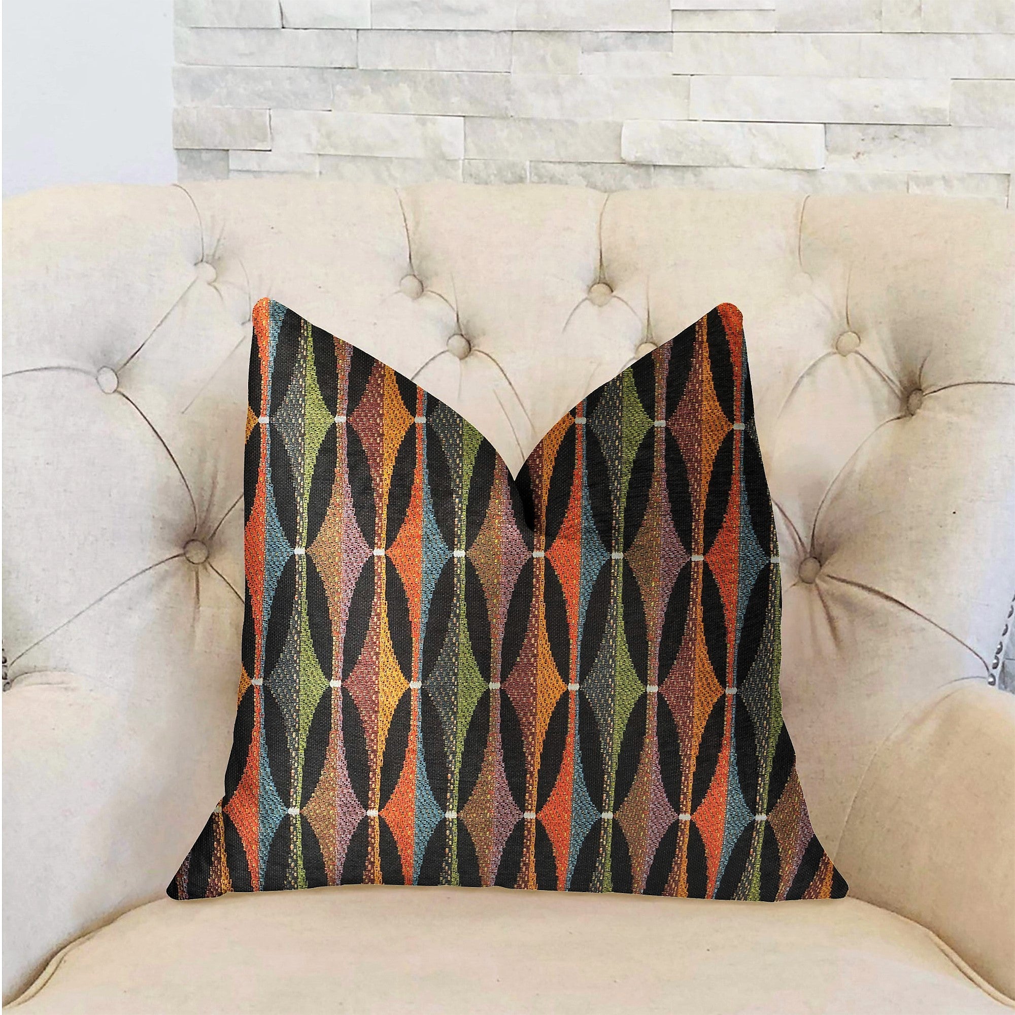 Jazzy Crystal Multicolor Luxury Throw Pillow-1