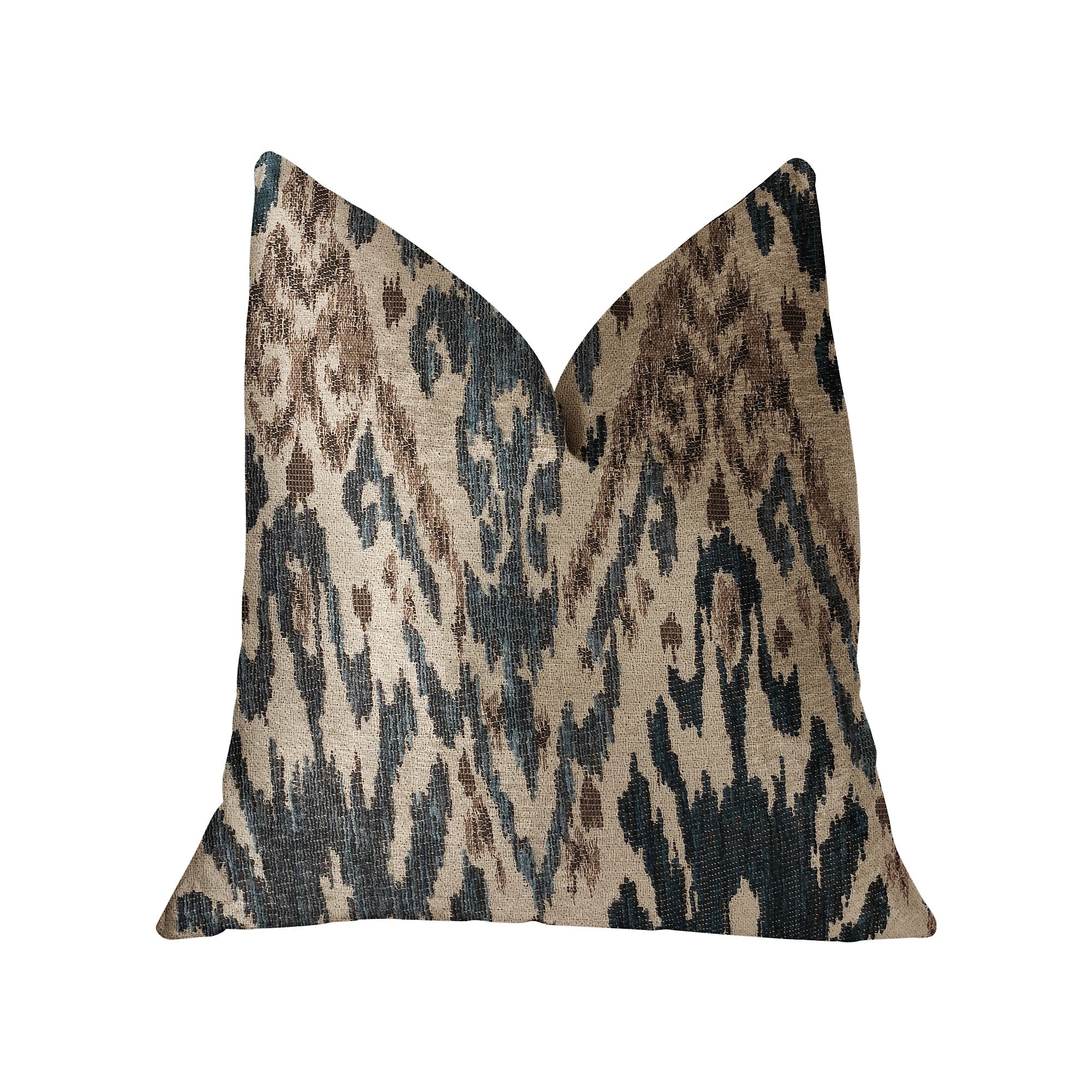 Kaveh Green, Beige and Brown Luxury Throw Pillow-0