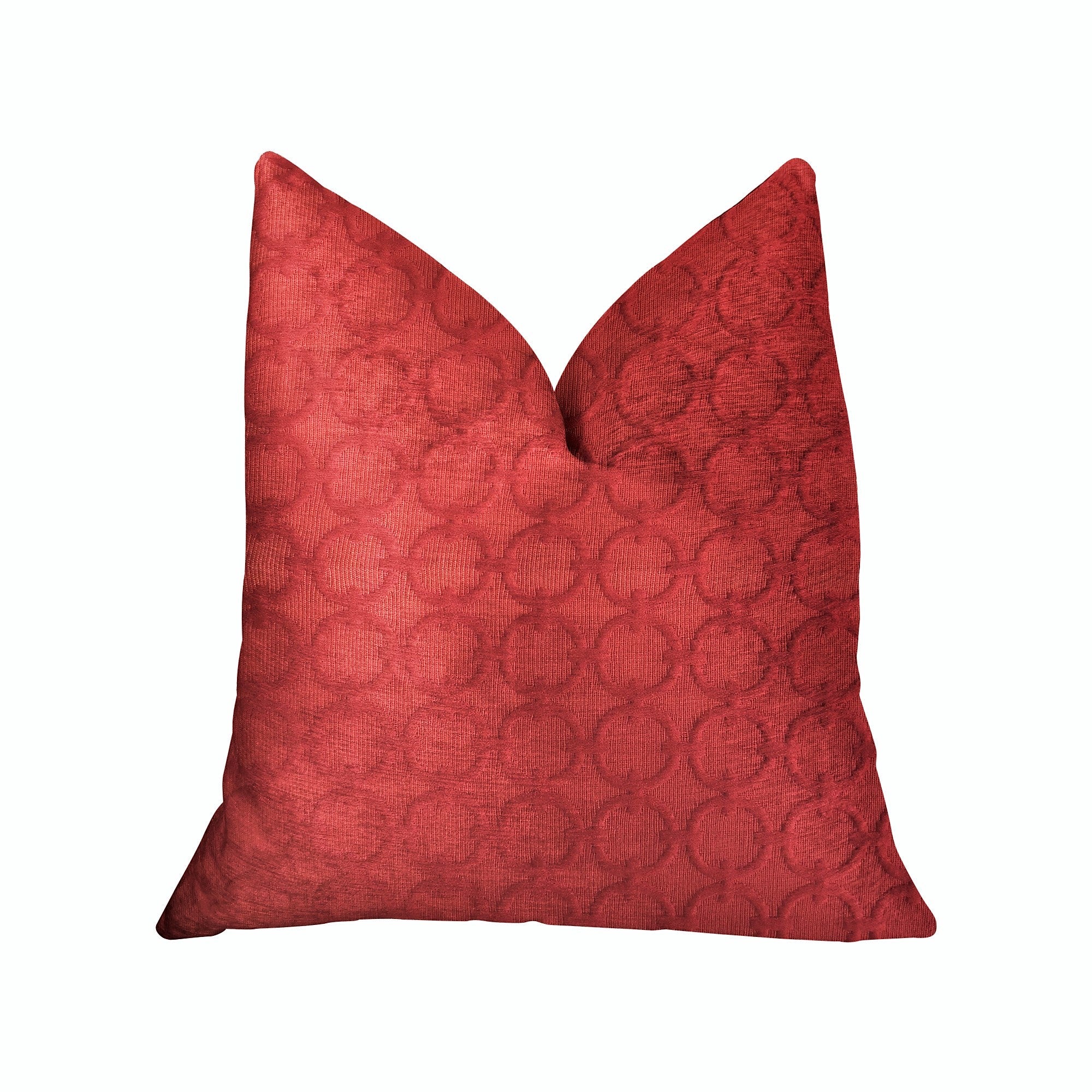 Scarlet Cercles Red Luxury Throw Pillow-0