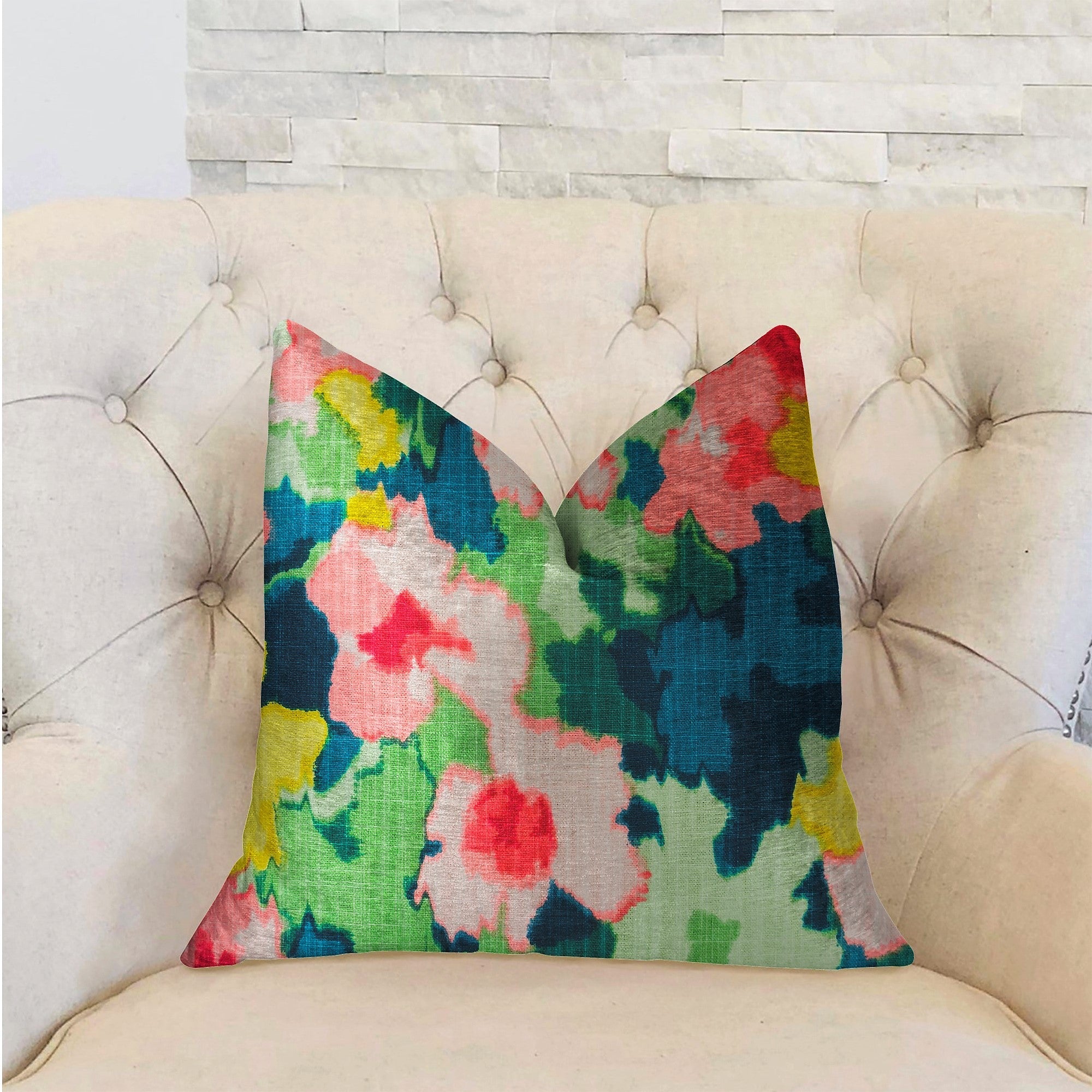 Floral Goddess Multicolor Luxury Throw Pillow-1