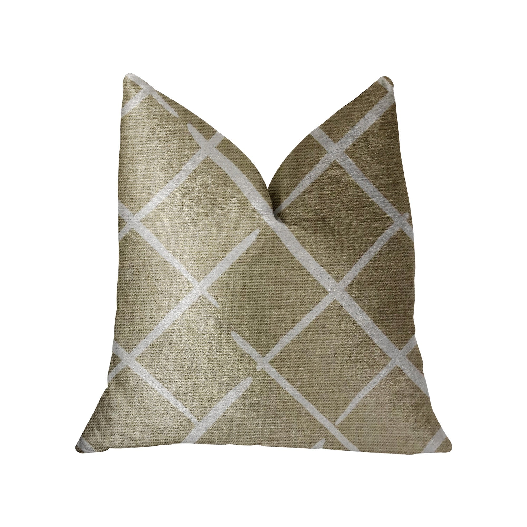 DaVinci Beige and Brown Luxury Throw Pillow-0