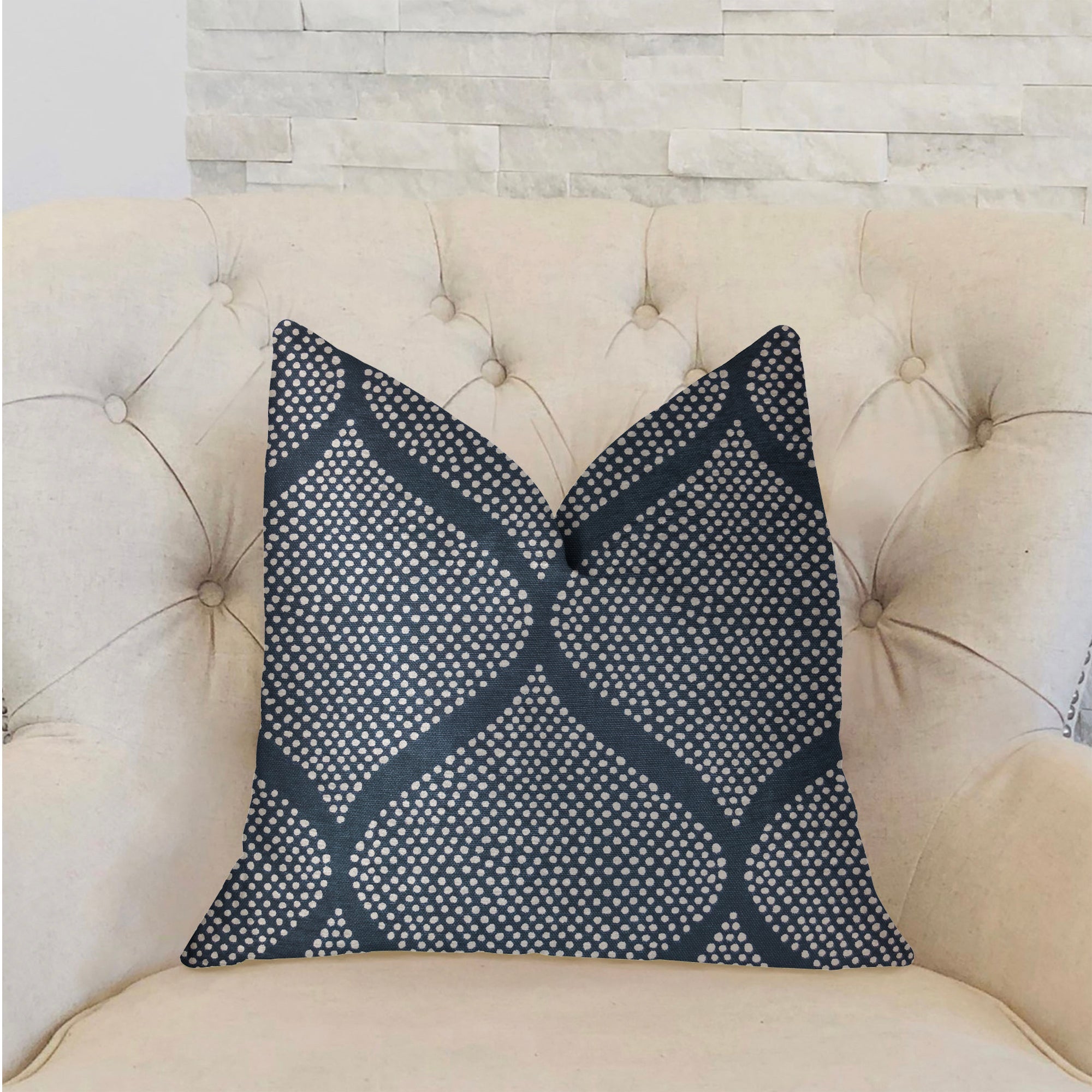 Pitaya Blue and White Luxury Throw Pillow-1