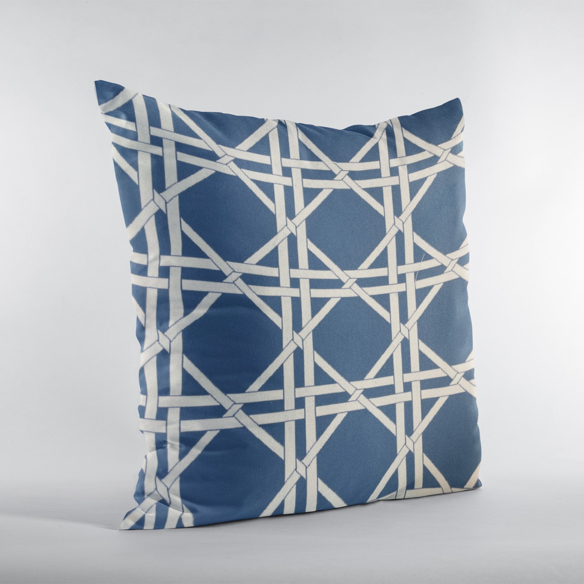 DaVinci Blue and White Luxury Throw Pillow-3