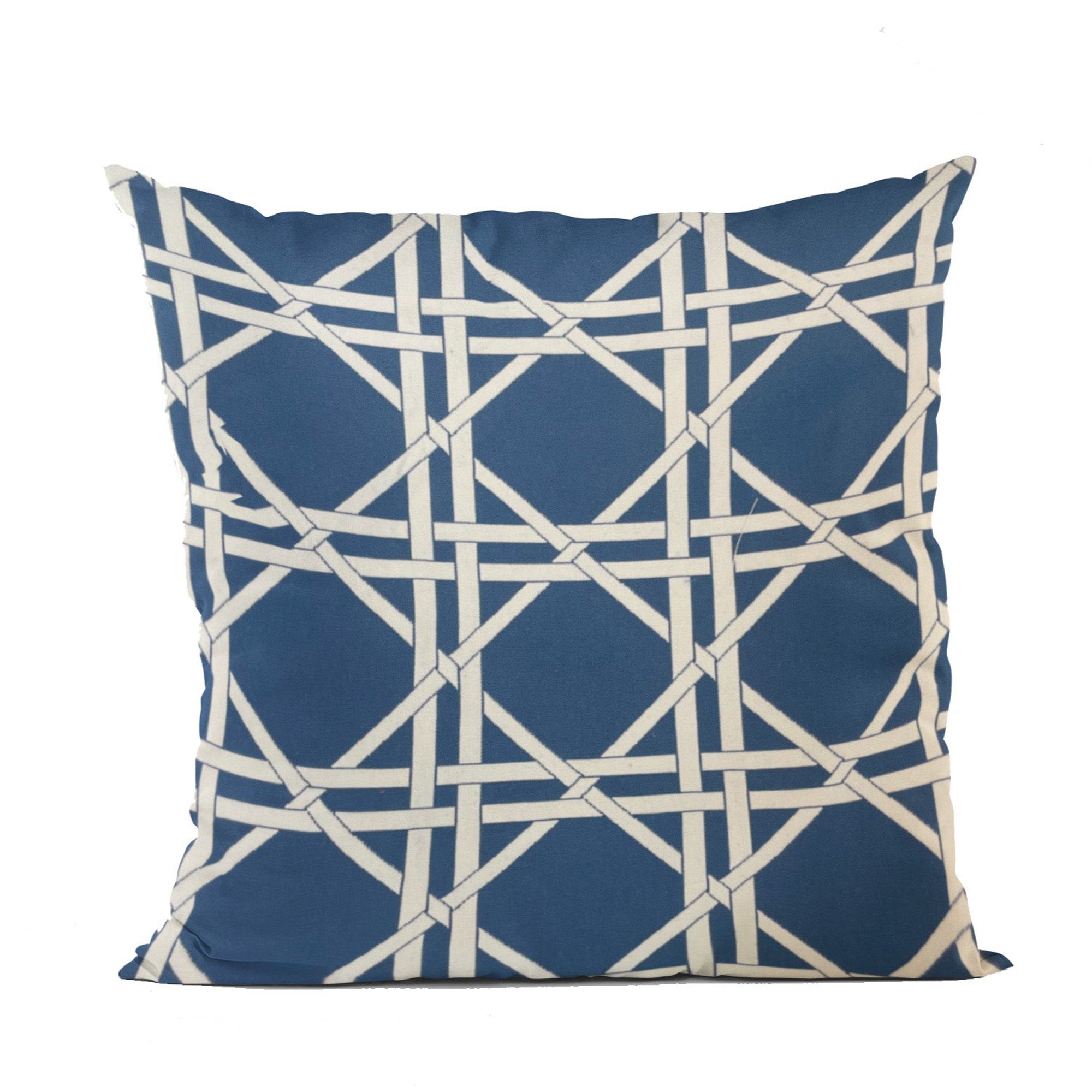 DaVinci Blue and White Luxury Throw Pillow-0