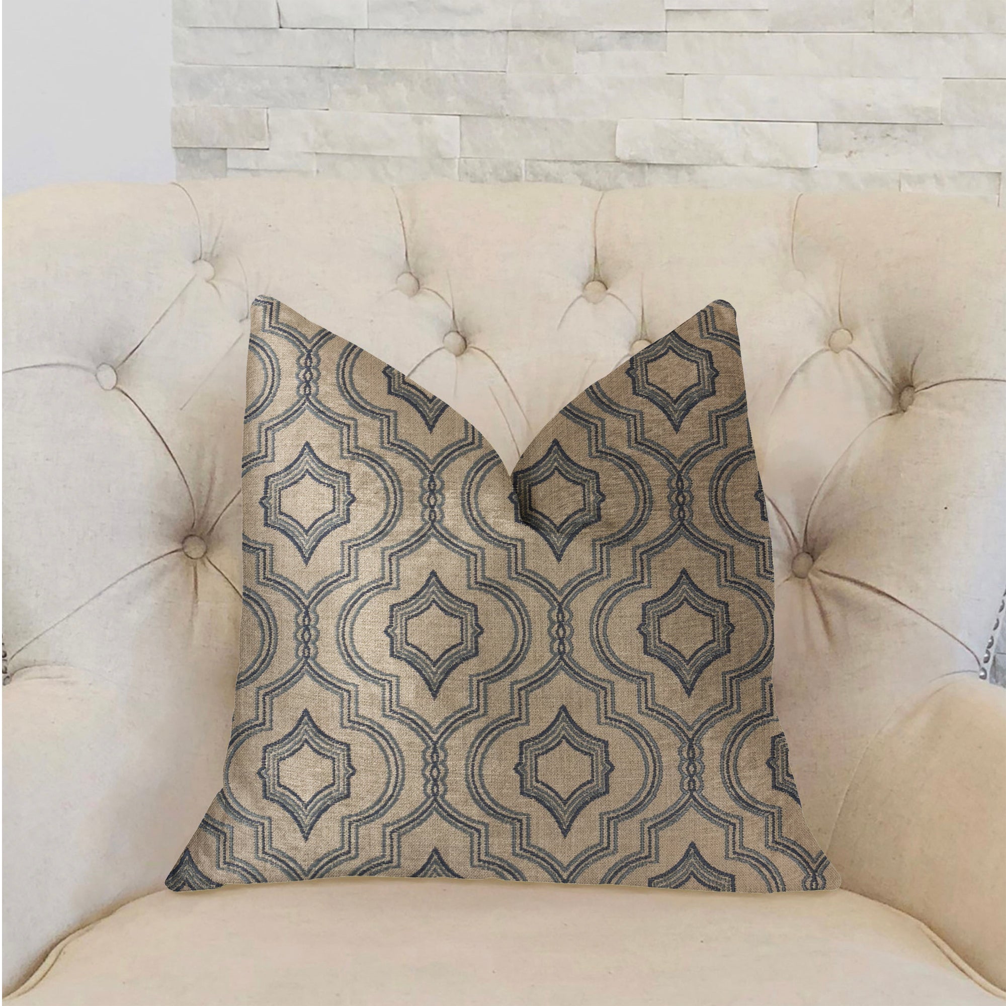 Anise Black and Beige Luxury Throw Pillow-1