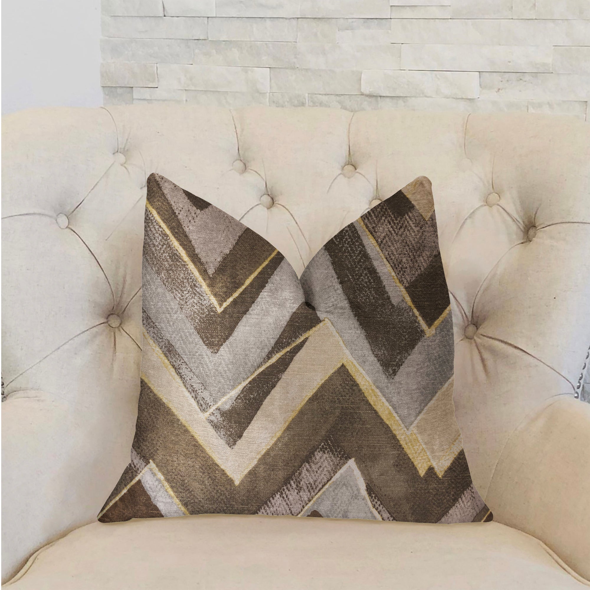 Badger Cove Brown Luxury Throw Pillow-1