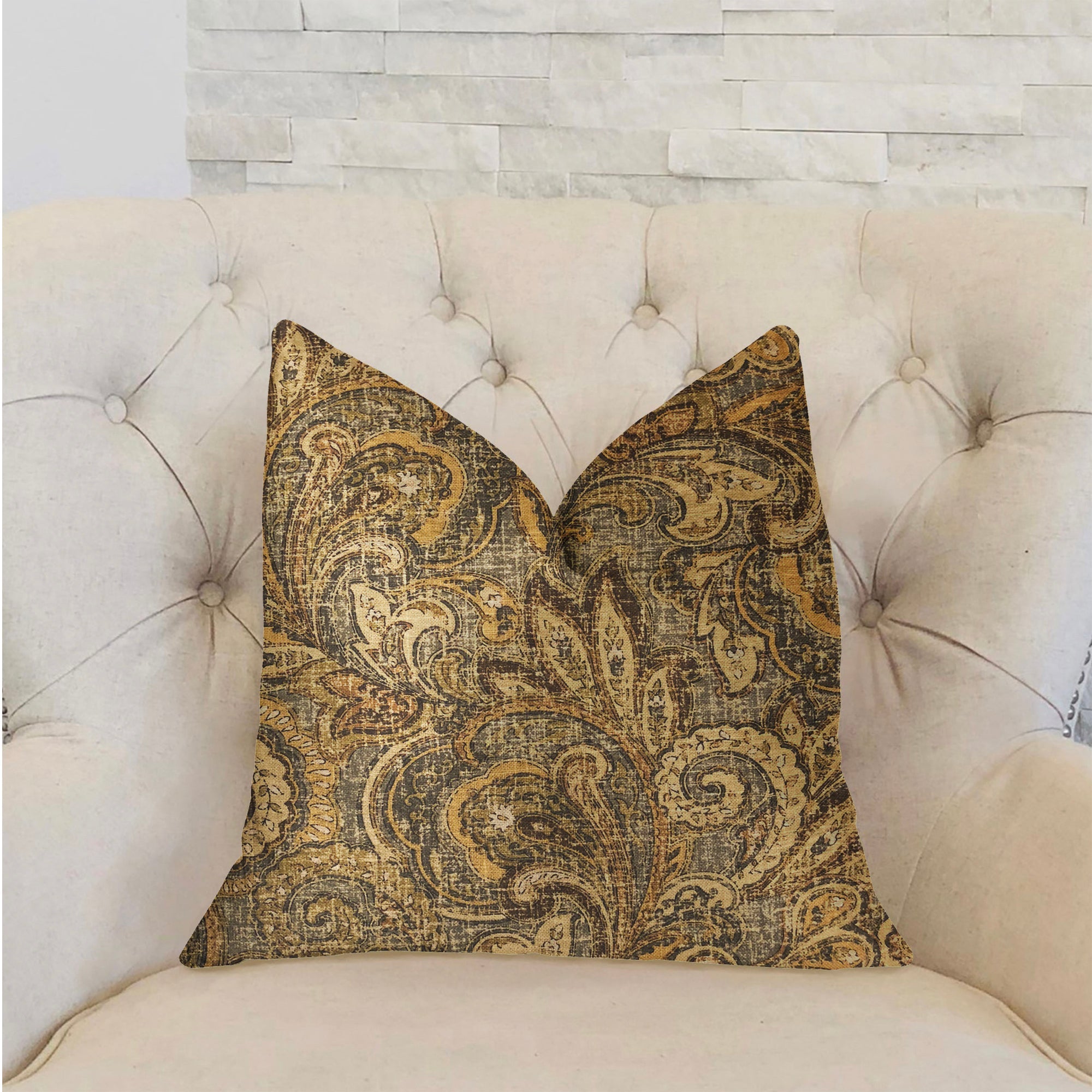 Cypress Field Brown Luxury Throw Pillow-1