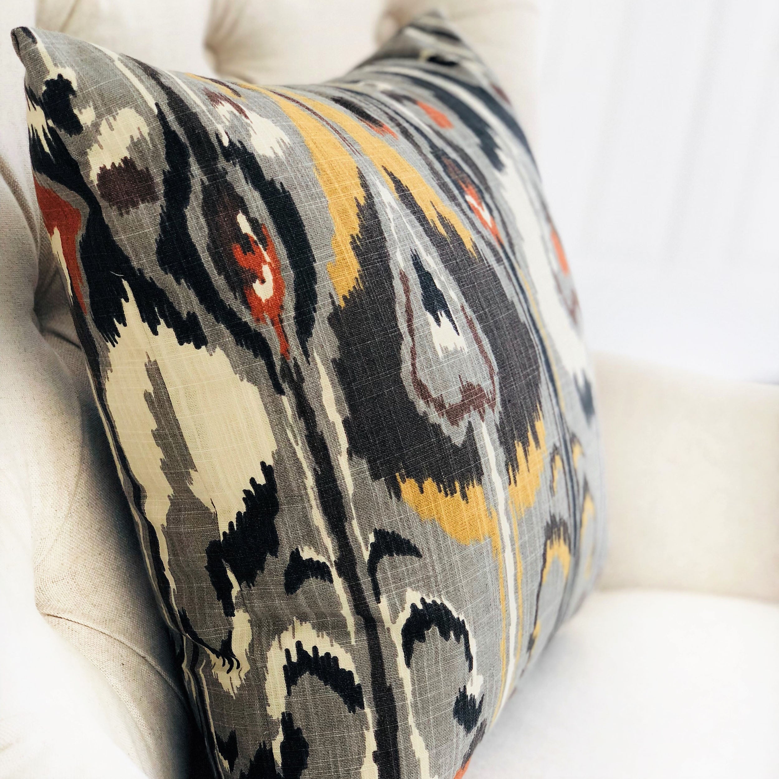 Tigerlily Gray Luxury Throw Pillow-2