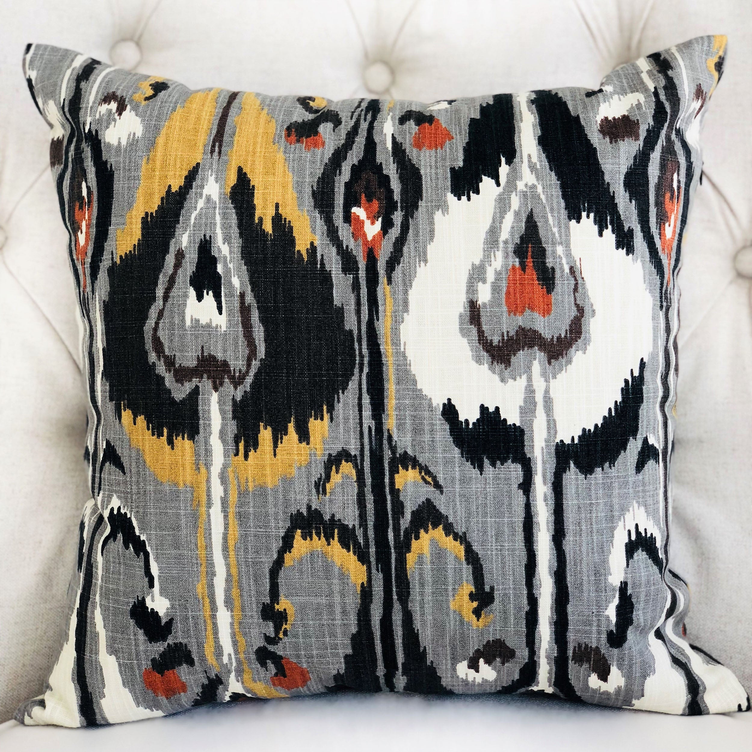 Tigerlily Gray Luxury Throw Pillow-1