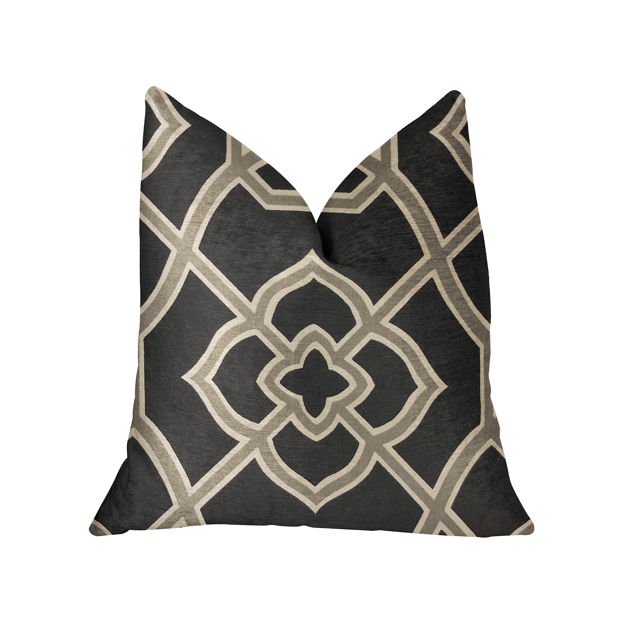 Terra Bell Black and Beige Luxury Throw Pillow-0