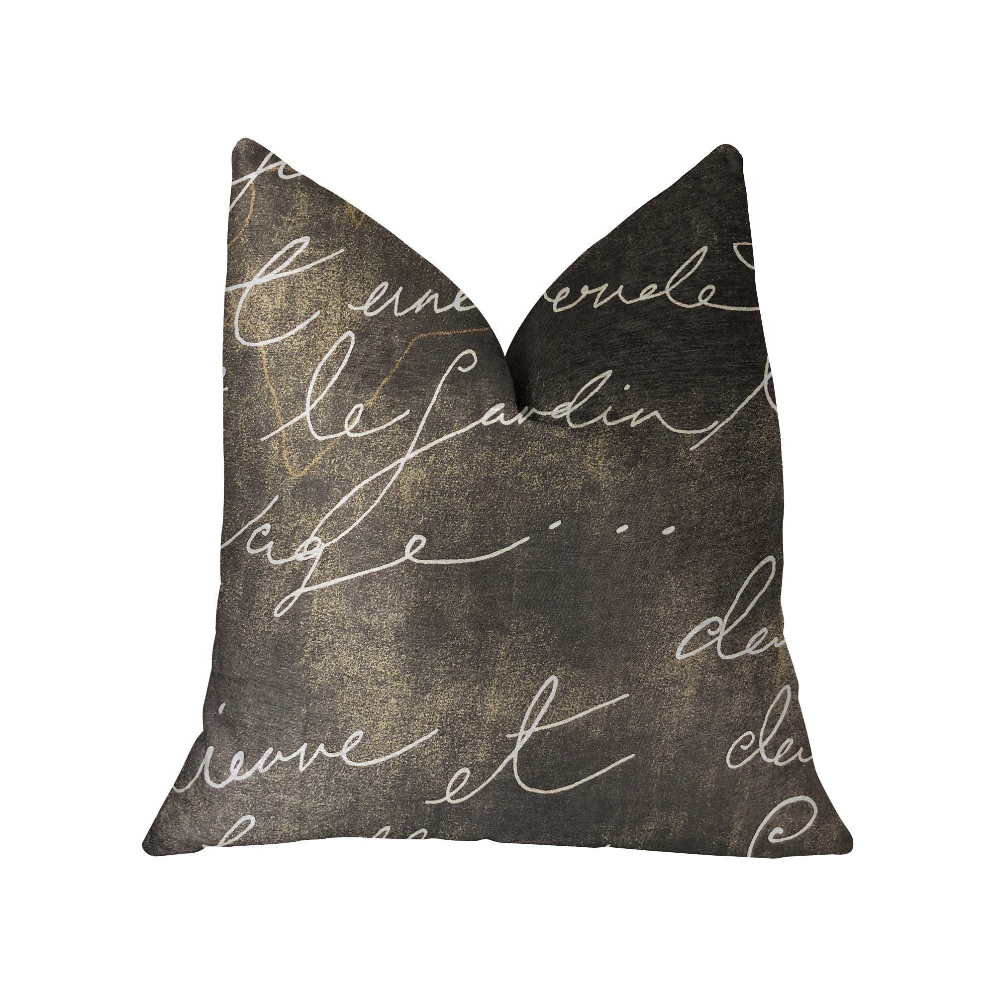 Love Script Black Luxury Throw Pillow-0