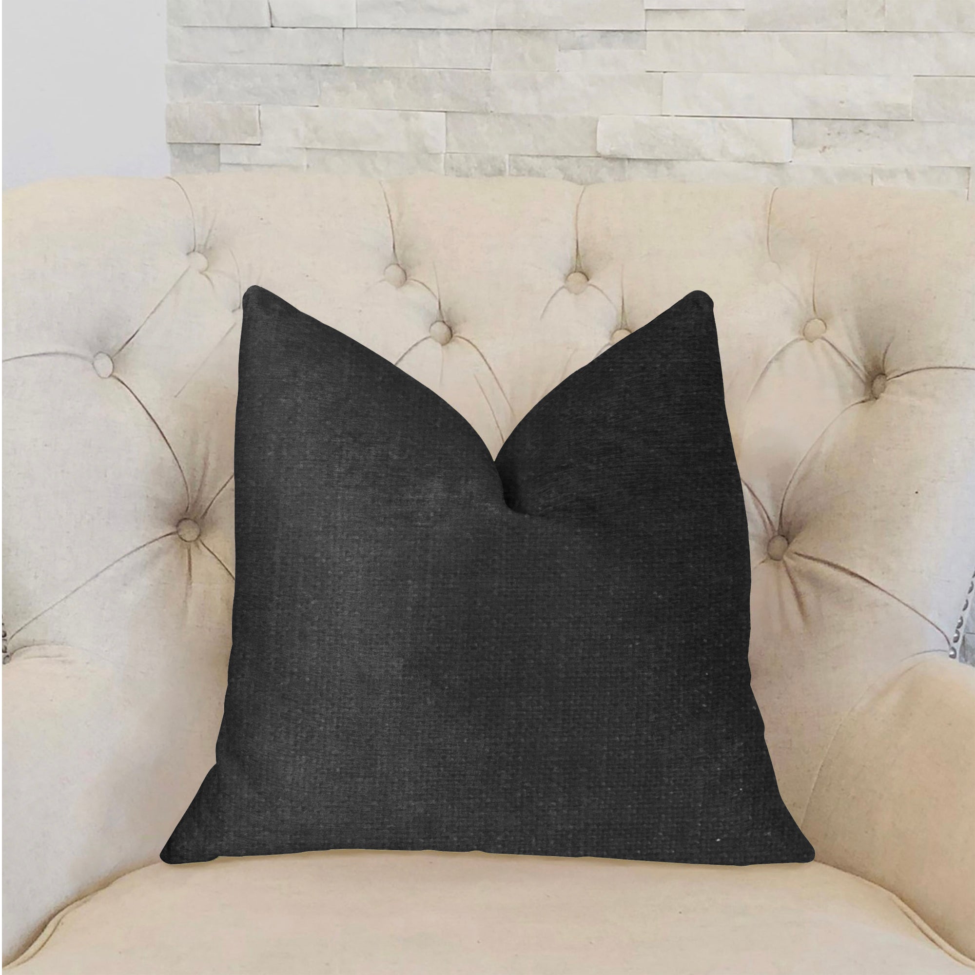 Luna Black Luxury Throw Pillow-1