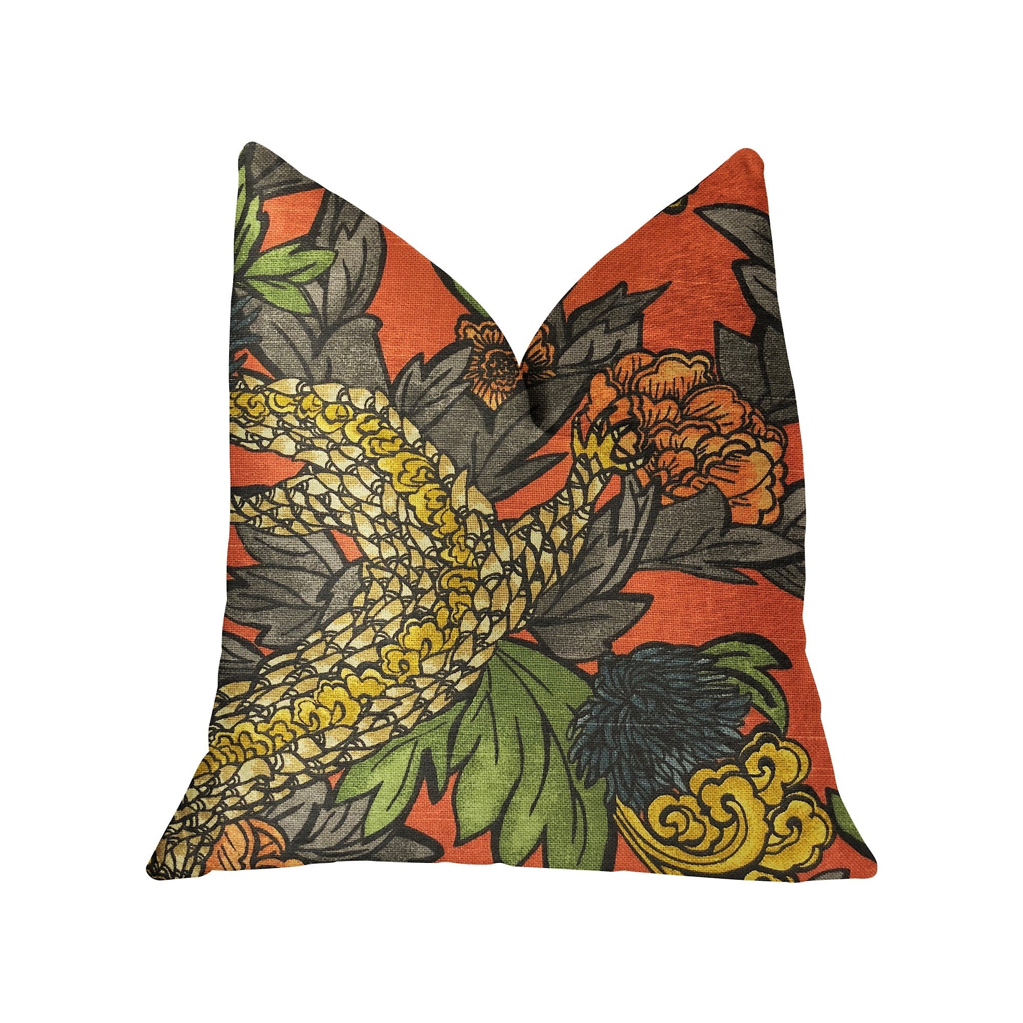 Amaryllis Dragon Multicolor Luxury Throw Pillow-0