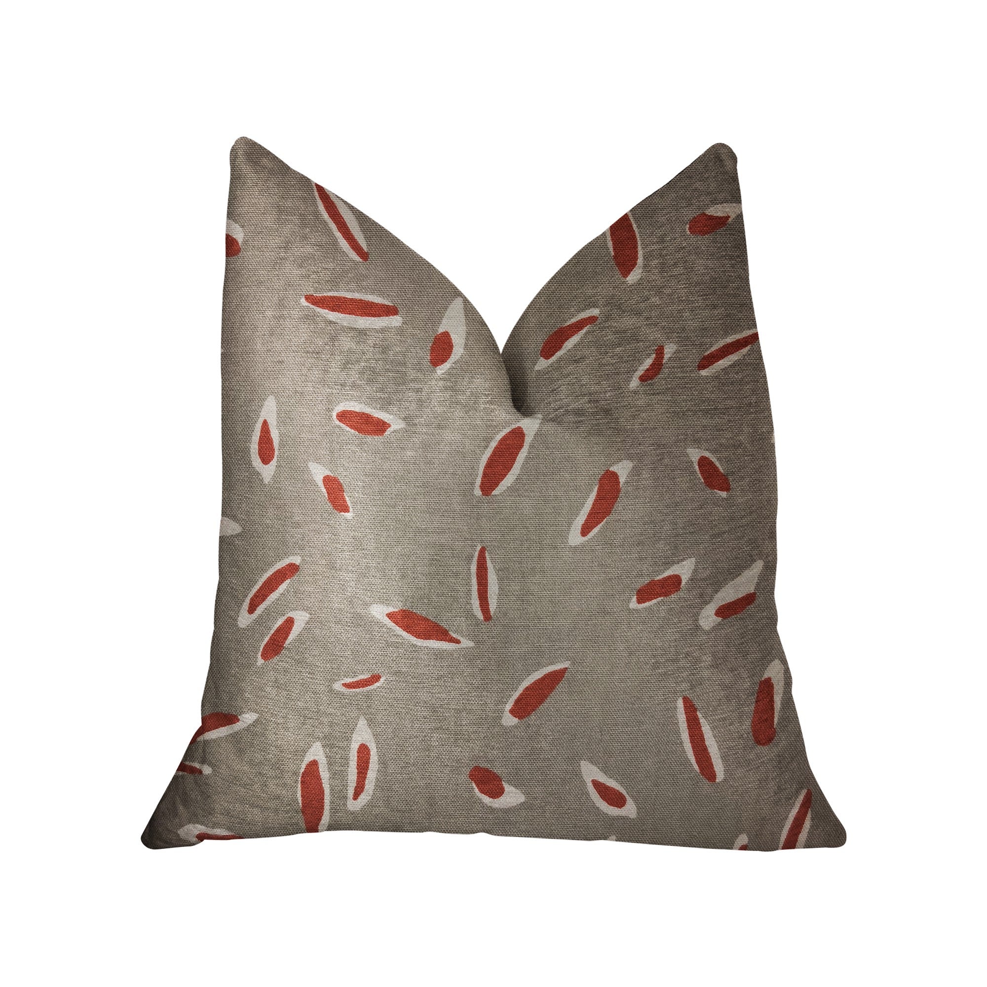 Petal Party Orange and Beige Luxury Throw Pillow-0