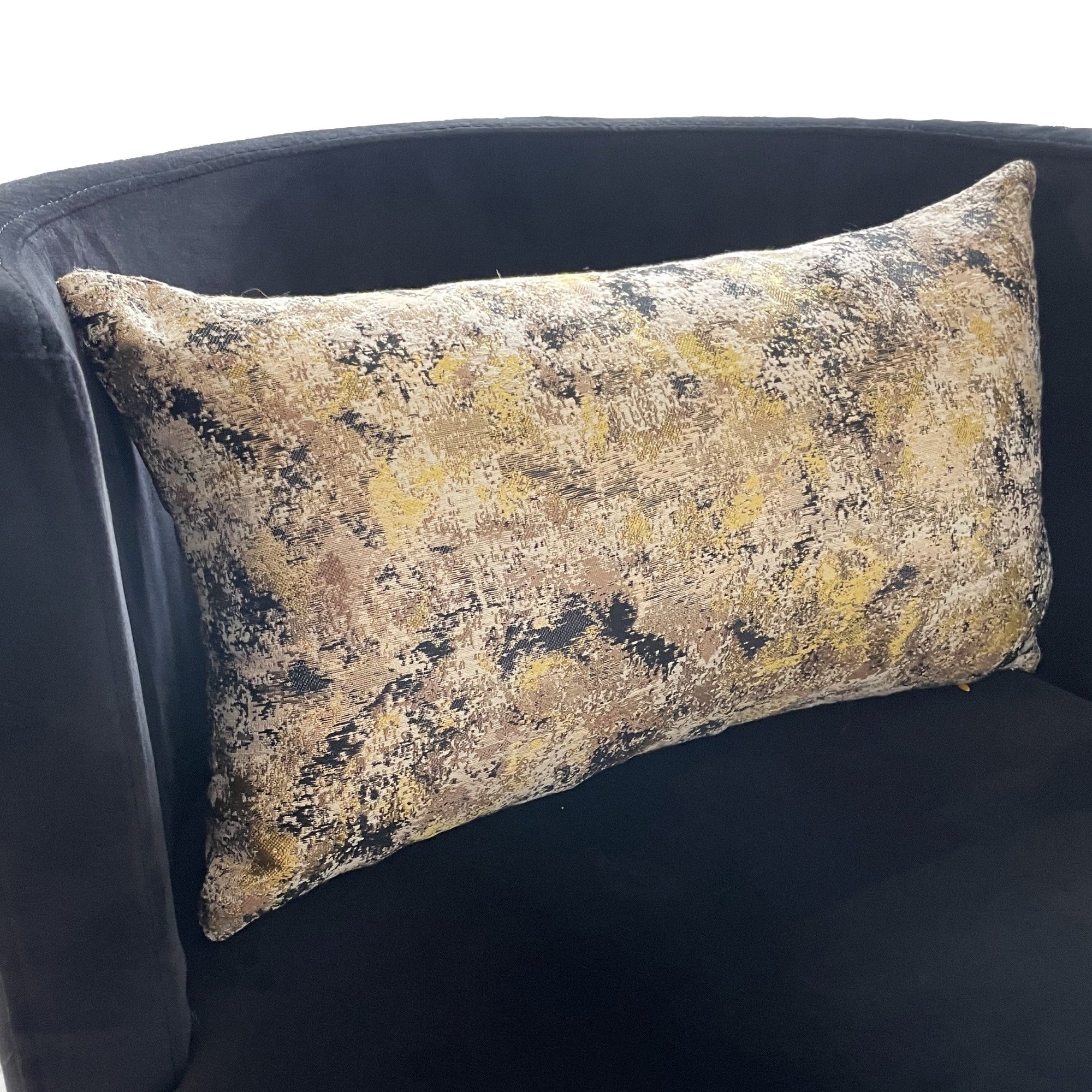 Pretty Passion Yellow, Beige and Gray Luxury Throw Pillow-0