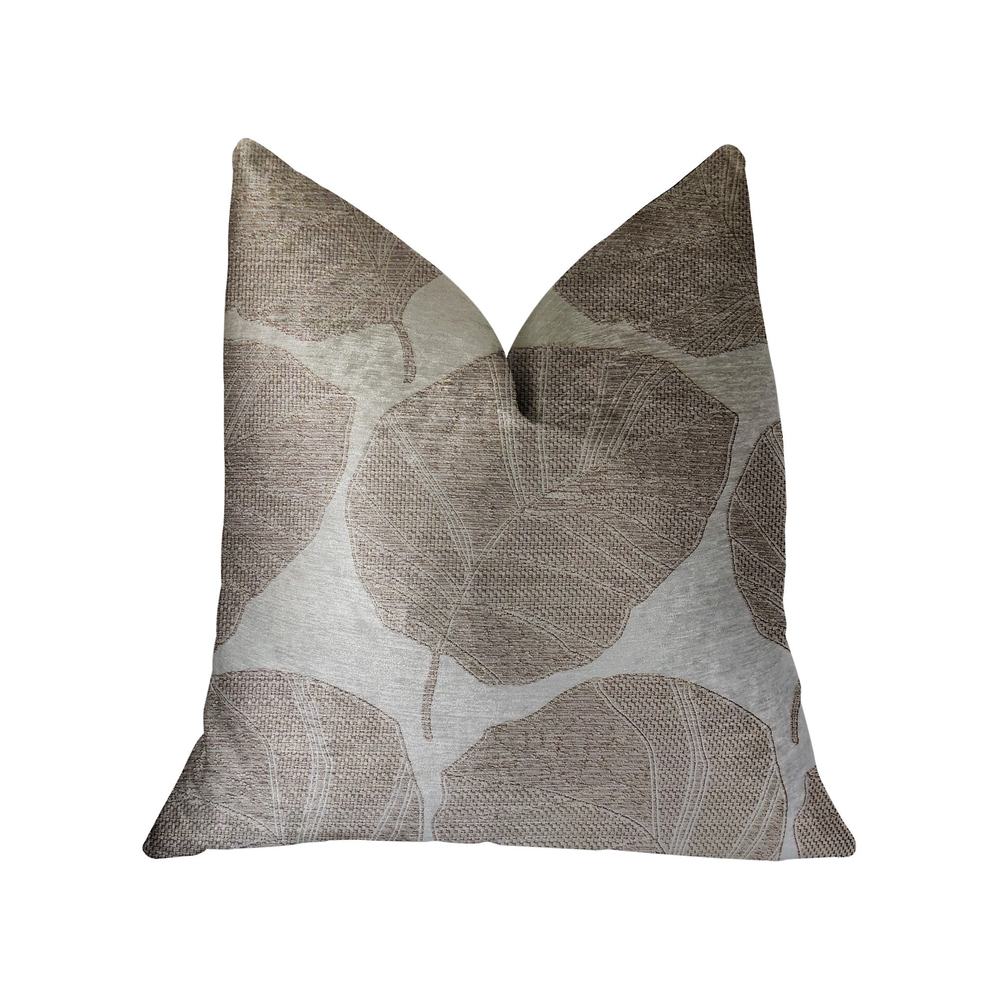 Pleasant Leaves Gray Luxury Throw Pillow-0