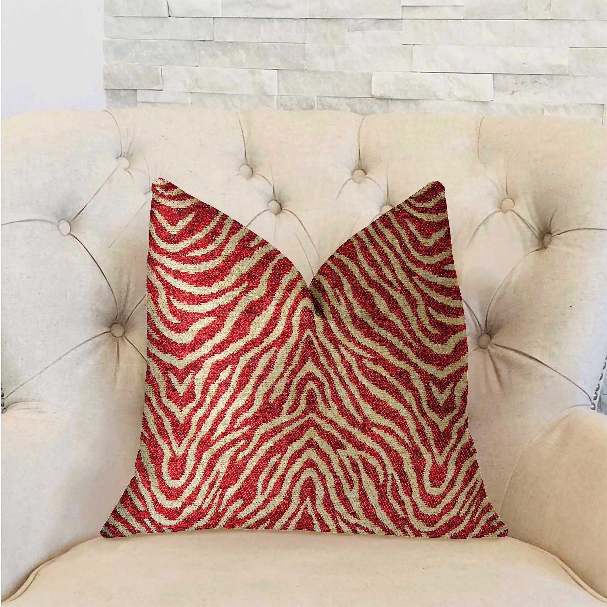 Oasis Waves Red Luxury Throw Pillow-1