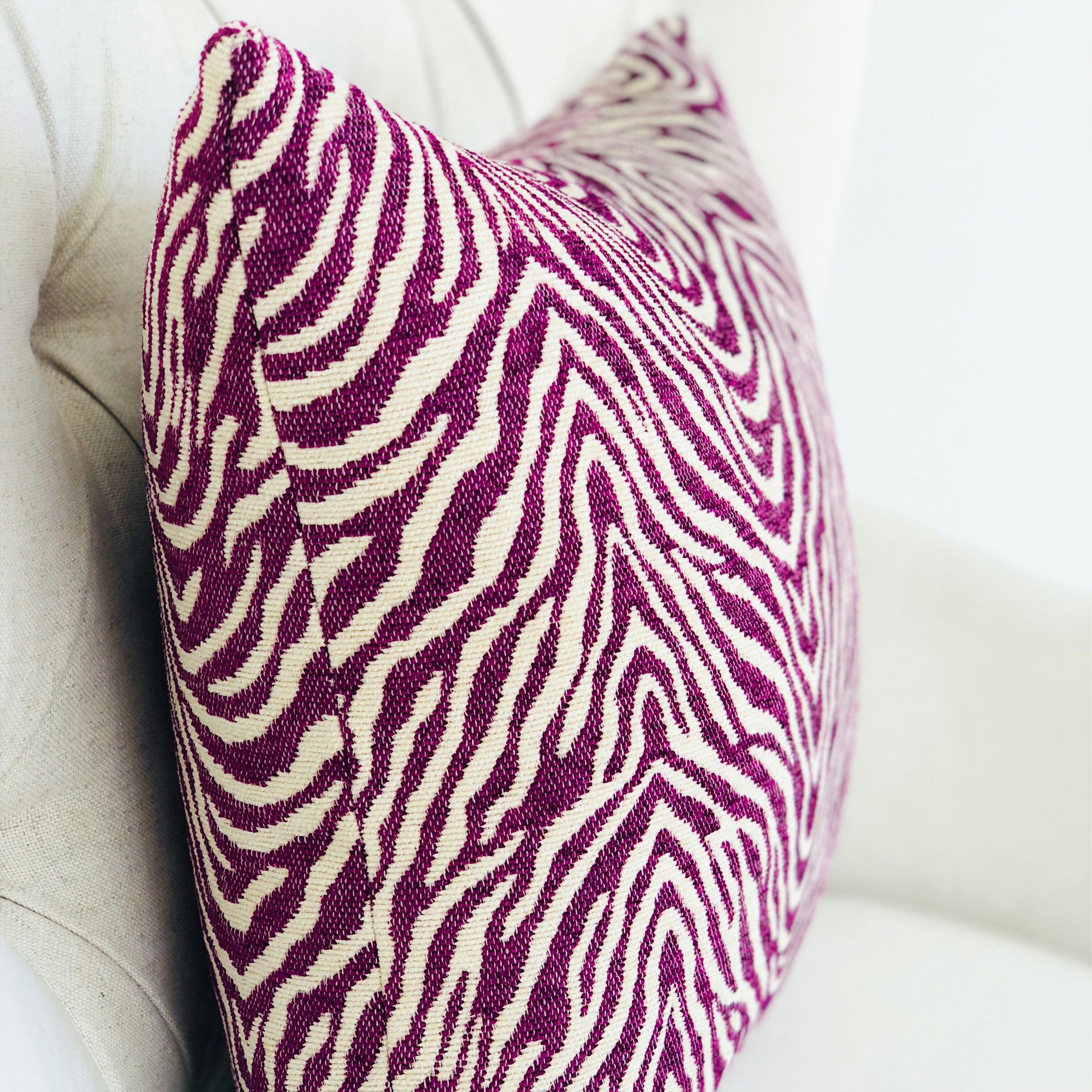 Oasis Waves Purple and Beige Luxury Throw Pillow-2