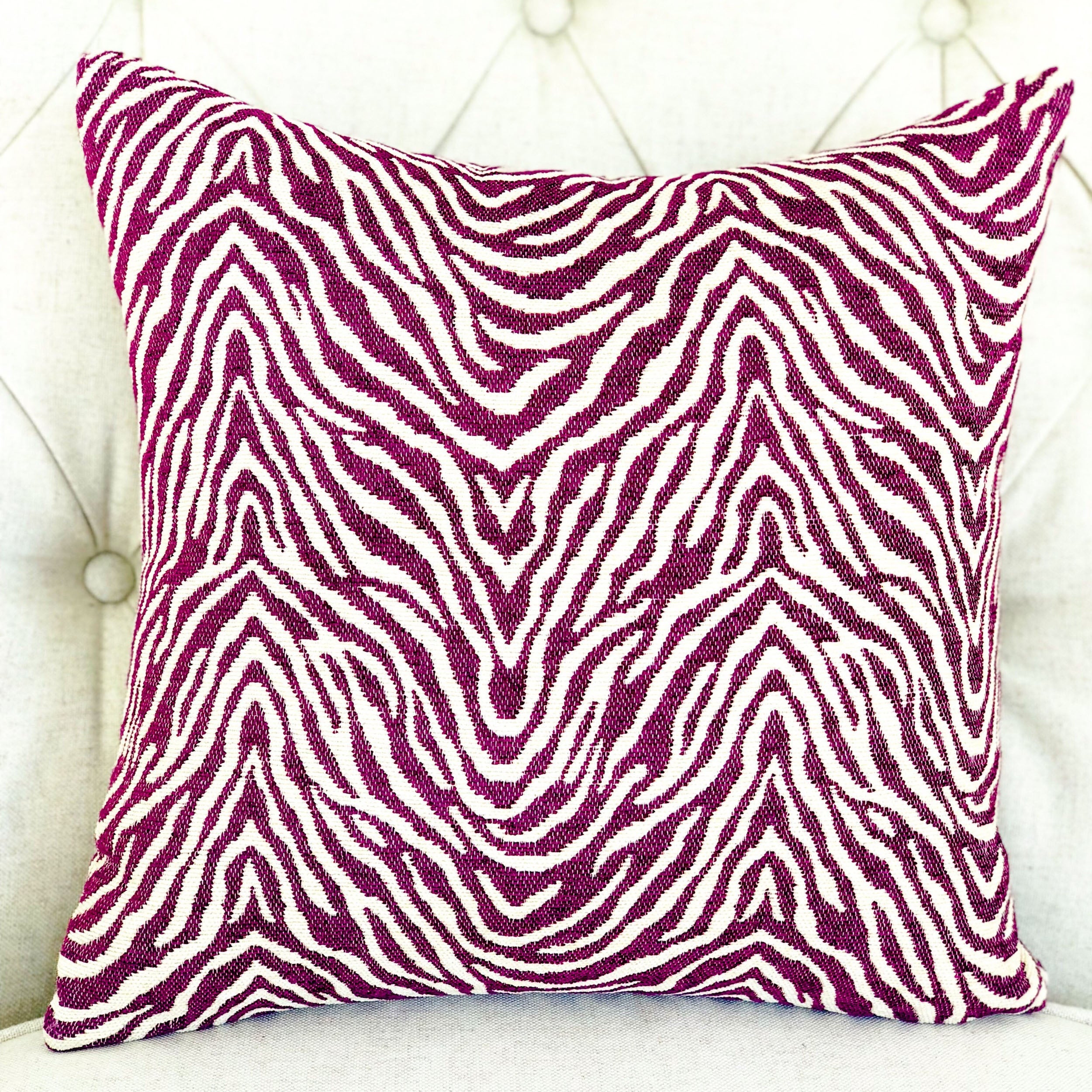 Oasis Waves Purple and Beige Luxury Throw Pillow-1