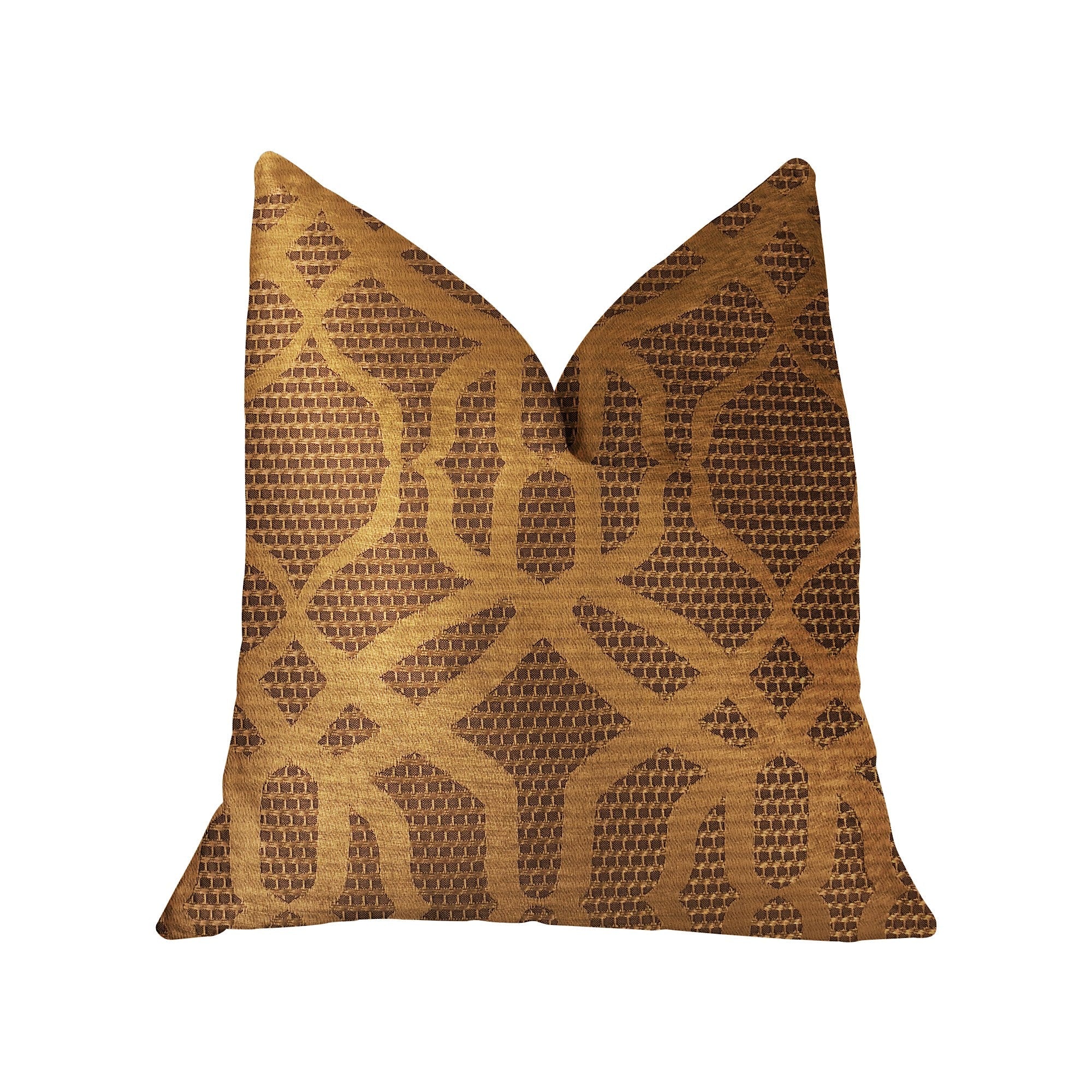 Portia  Gold and Brown Luxury Throw Pillow-0