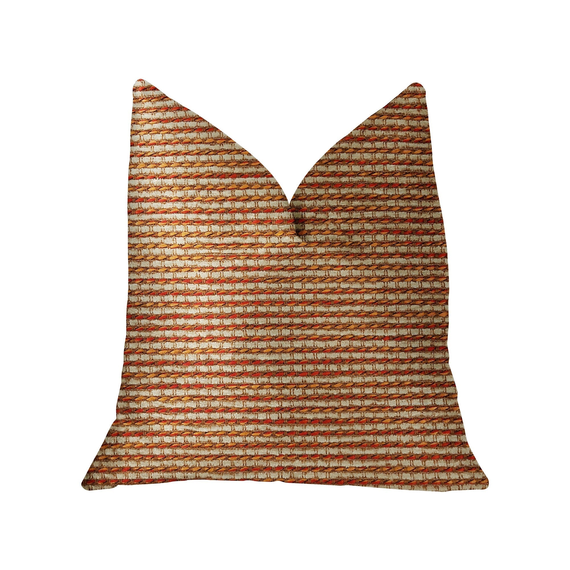 French Brick Orange and Beige Luxury Throw Pillow-0