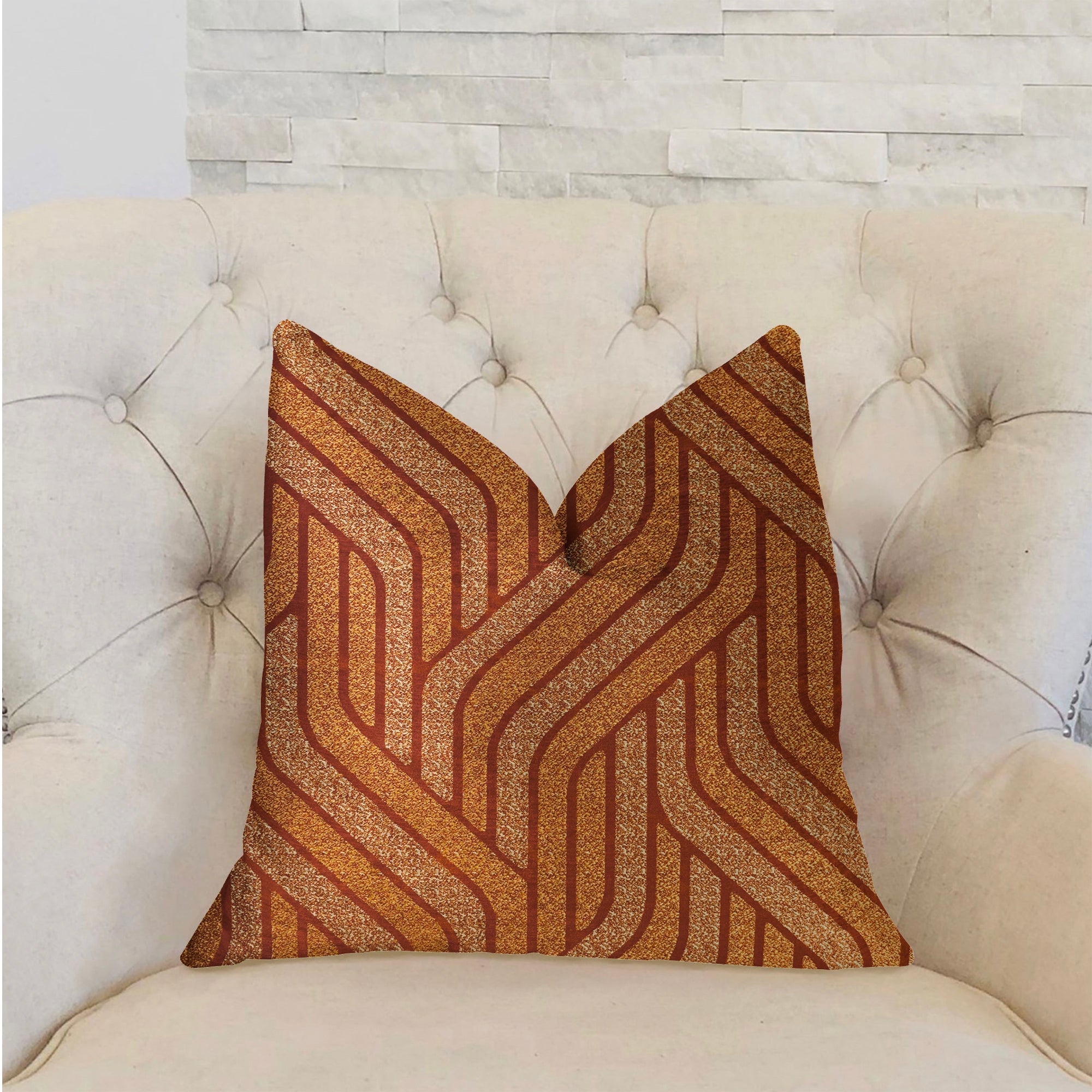 Twin Overpass Orange Luxury Throw Pillow-1