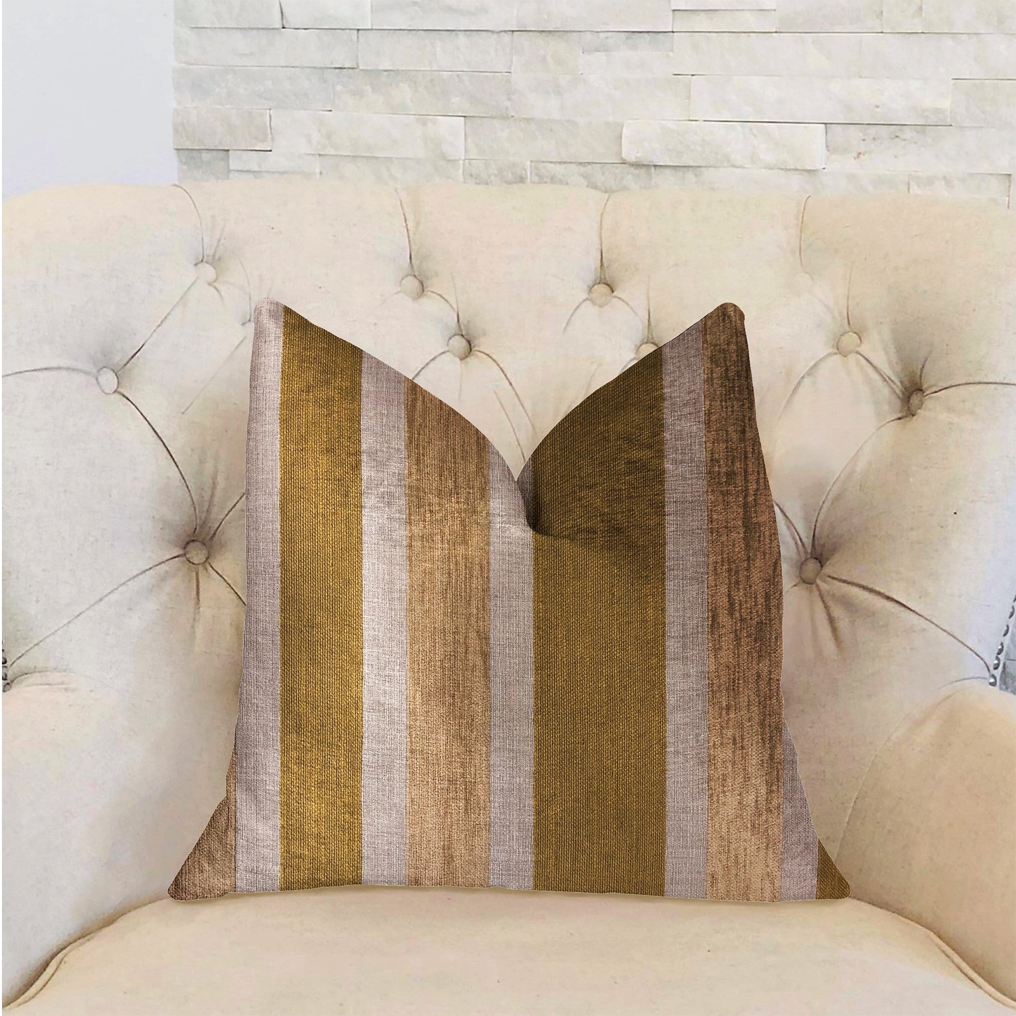 Golden Tan Lines Gold Luxury Throw Pillow-1