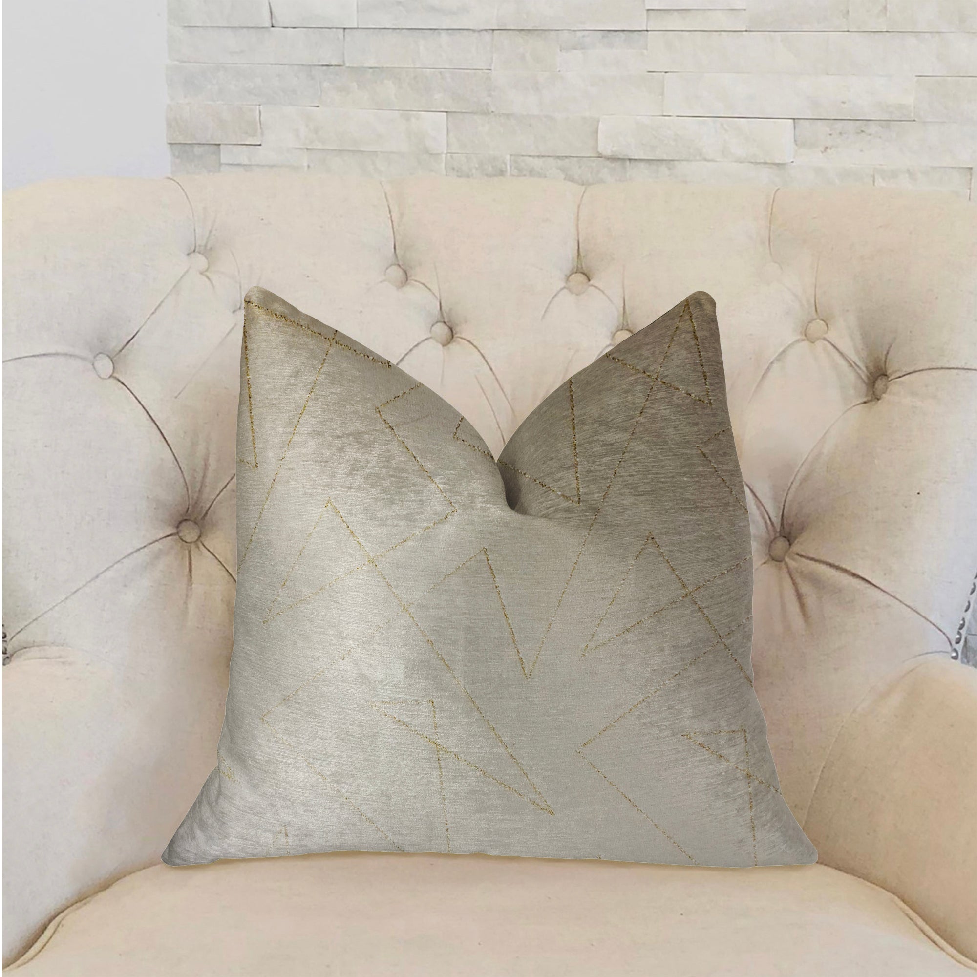 Gold Divinity Gold and Beige Luxury Throw Pillow-1