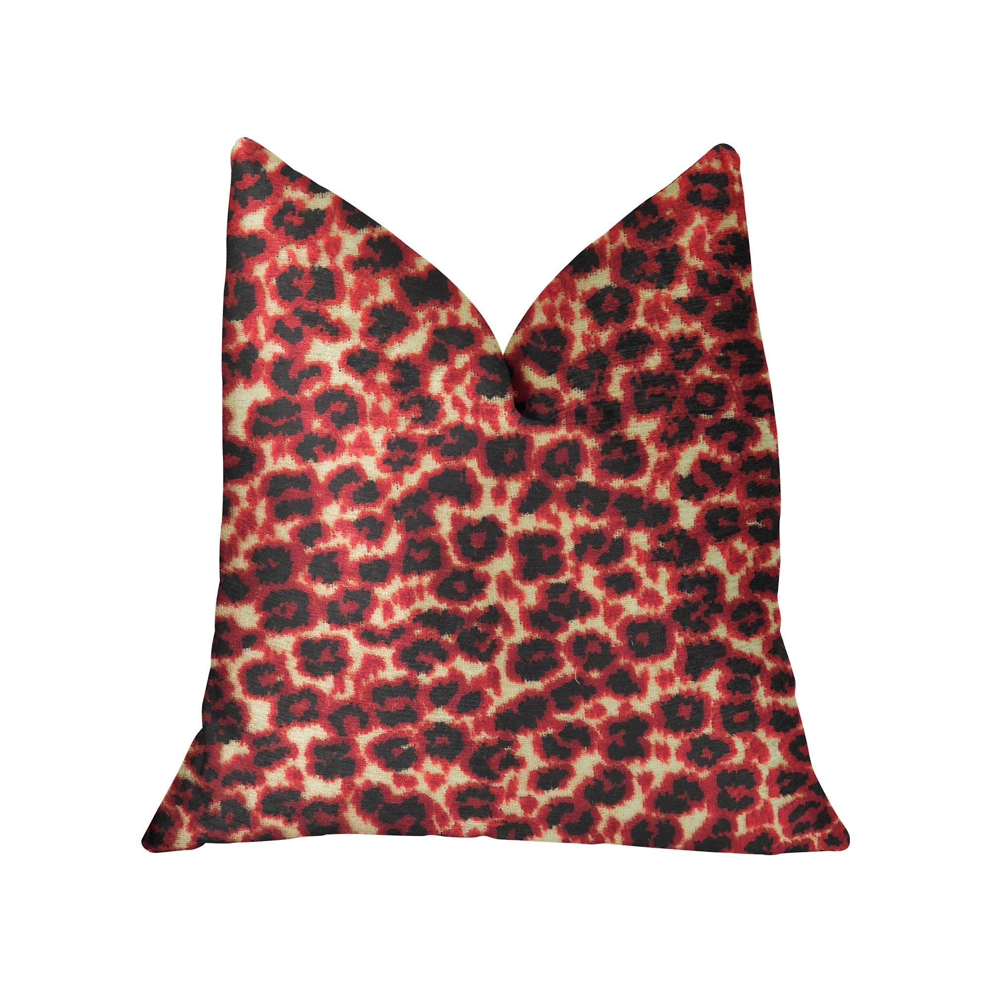 Crimson Cheetah Black and Red Luxury Throw Pillow-0