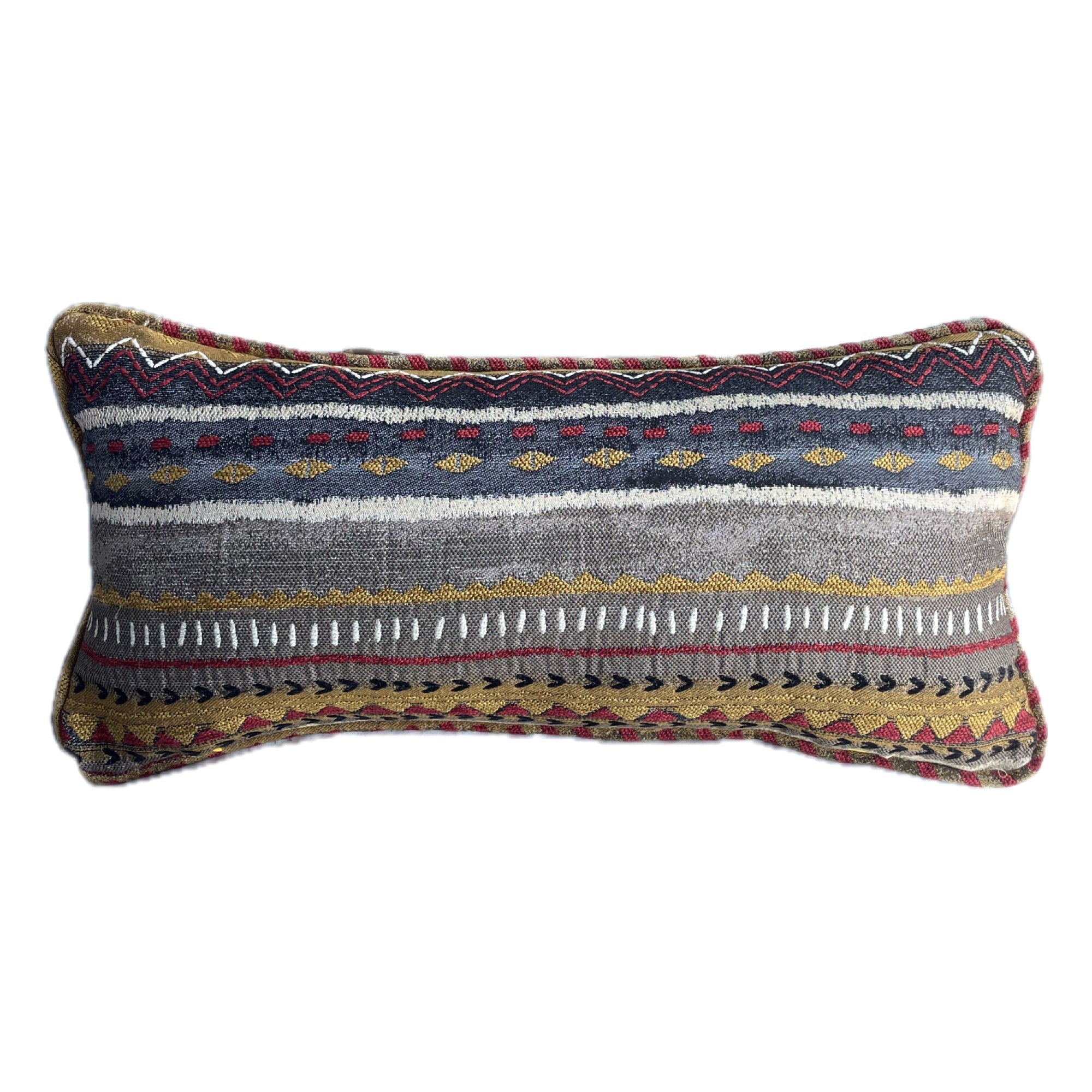 Sachi Love Red, Blue and Orange iKat Luxury Throw Pillow-0