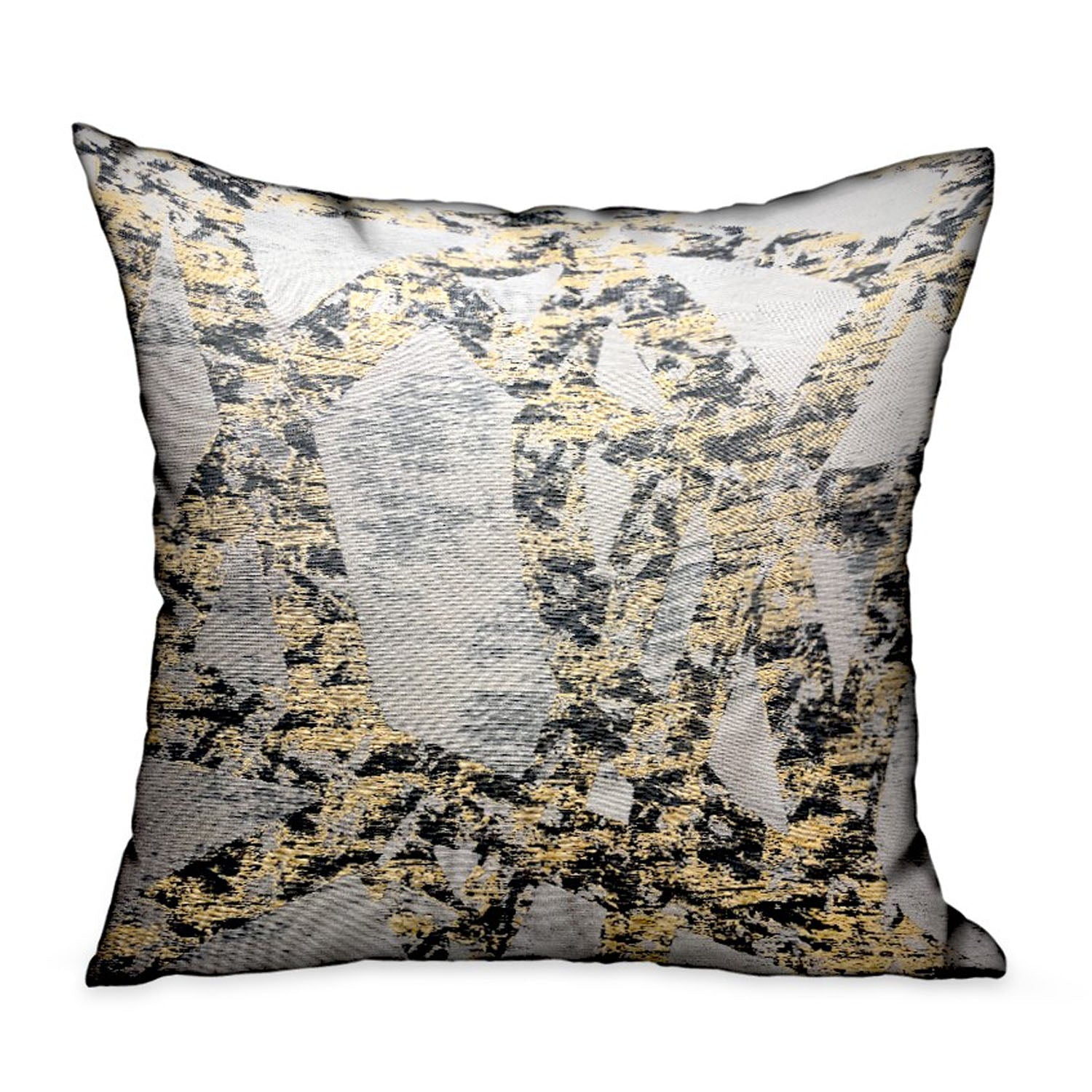 Craven Dust Gold, Gray Abstract Luxury Throw Pillow-0