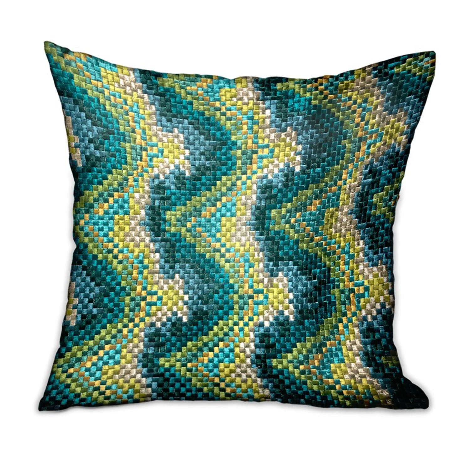 Montage Haven Green Geometric Luxury Throw Pillow-0