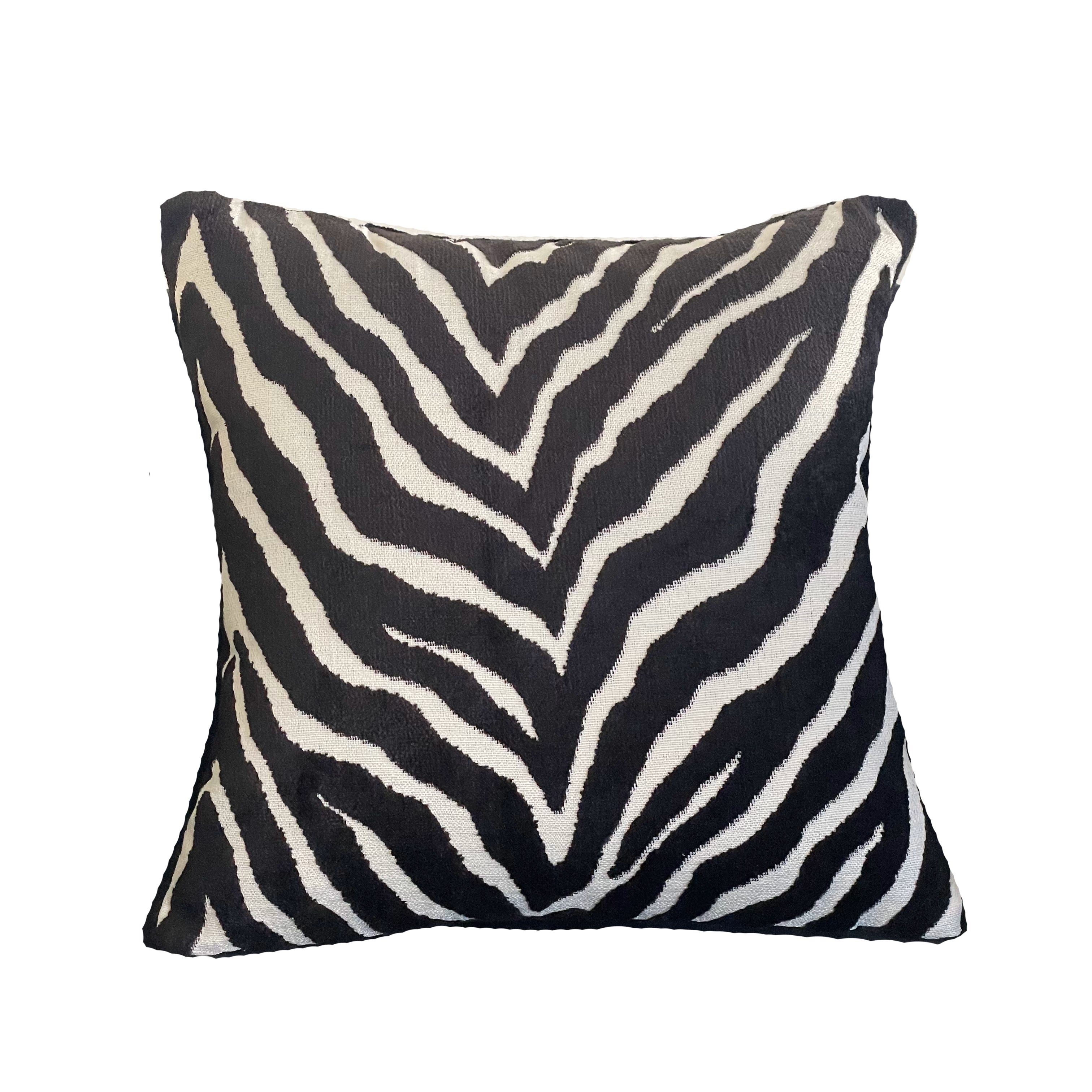 Black Zebra Black Animal Motif Luxury Throw Pillow-0