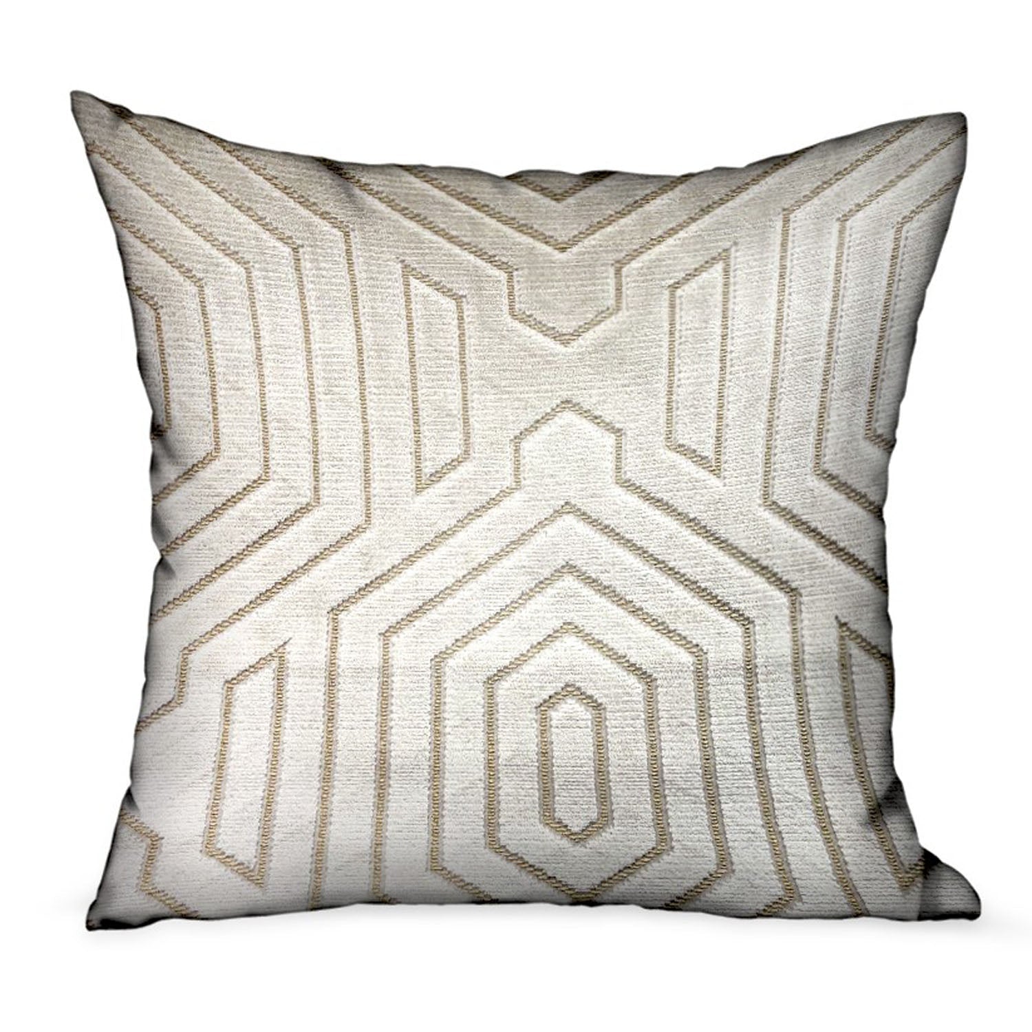 Pearly Velvet Gray Geometric Luxury Throw Pillow-0