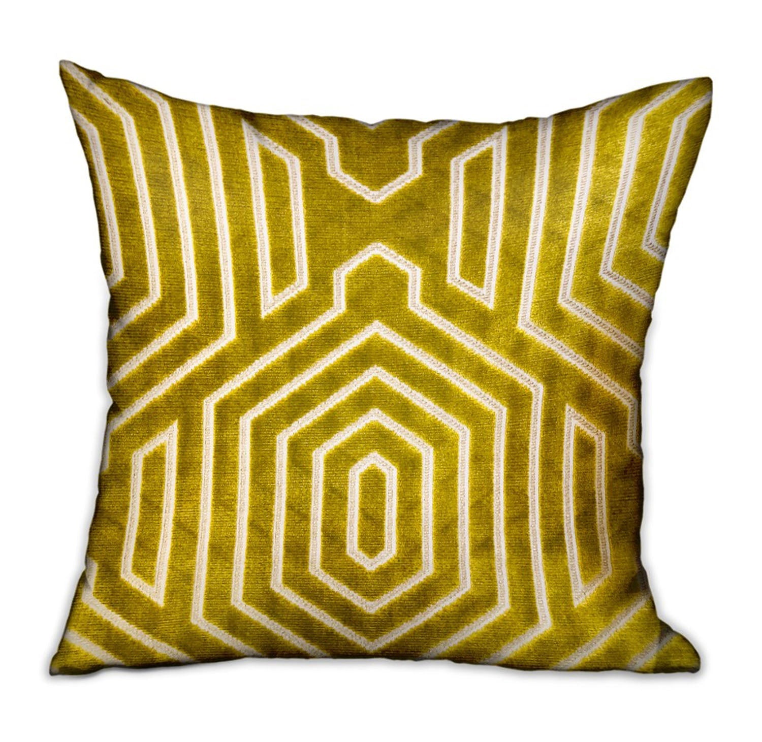 Goldenrod Velvet Gold Geometric Luxury Throw Pillow-0