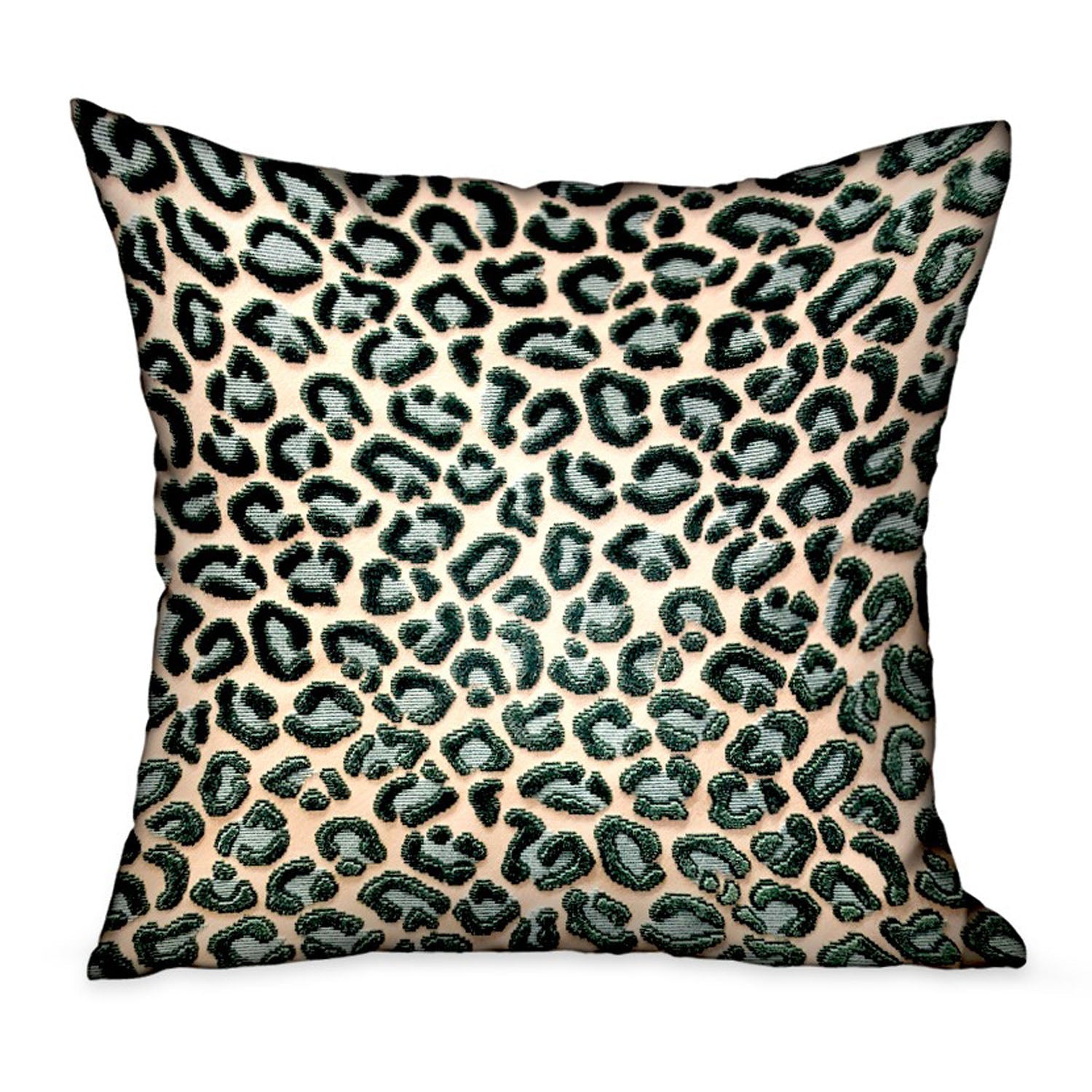 Jade Velvet Cheetah Green Animal Motif Luxury Throw Pillow-0