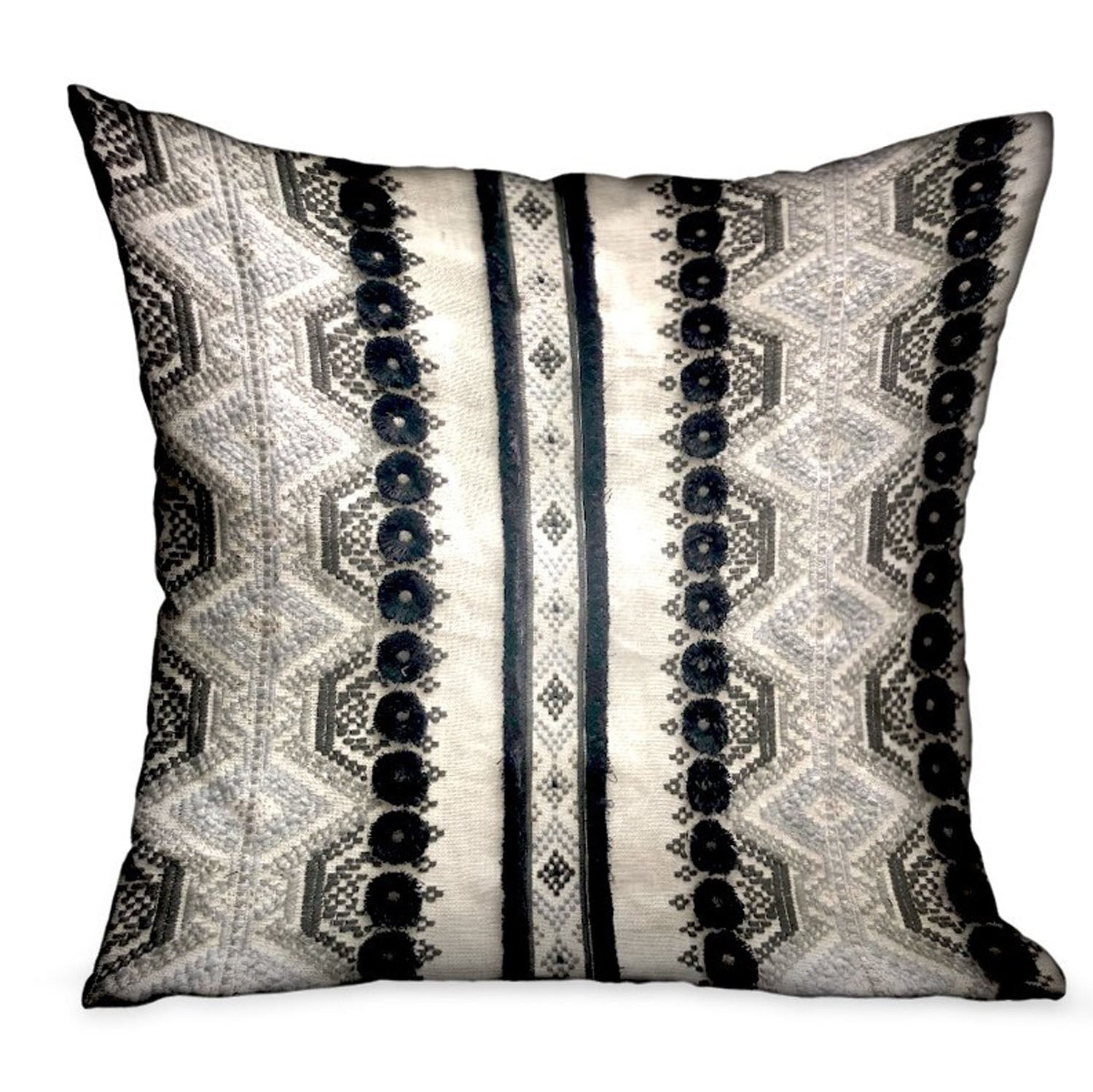 Scandanavian Stripe Black, White Geometric Luxury Throw Pillow-0