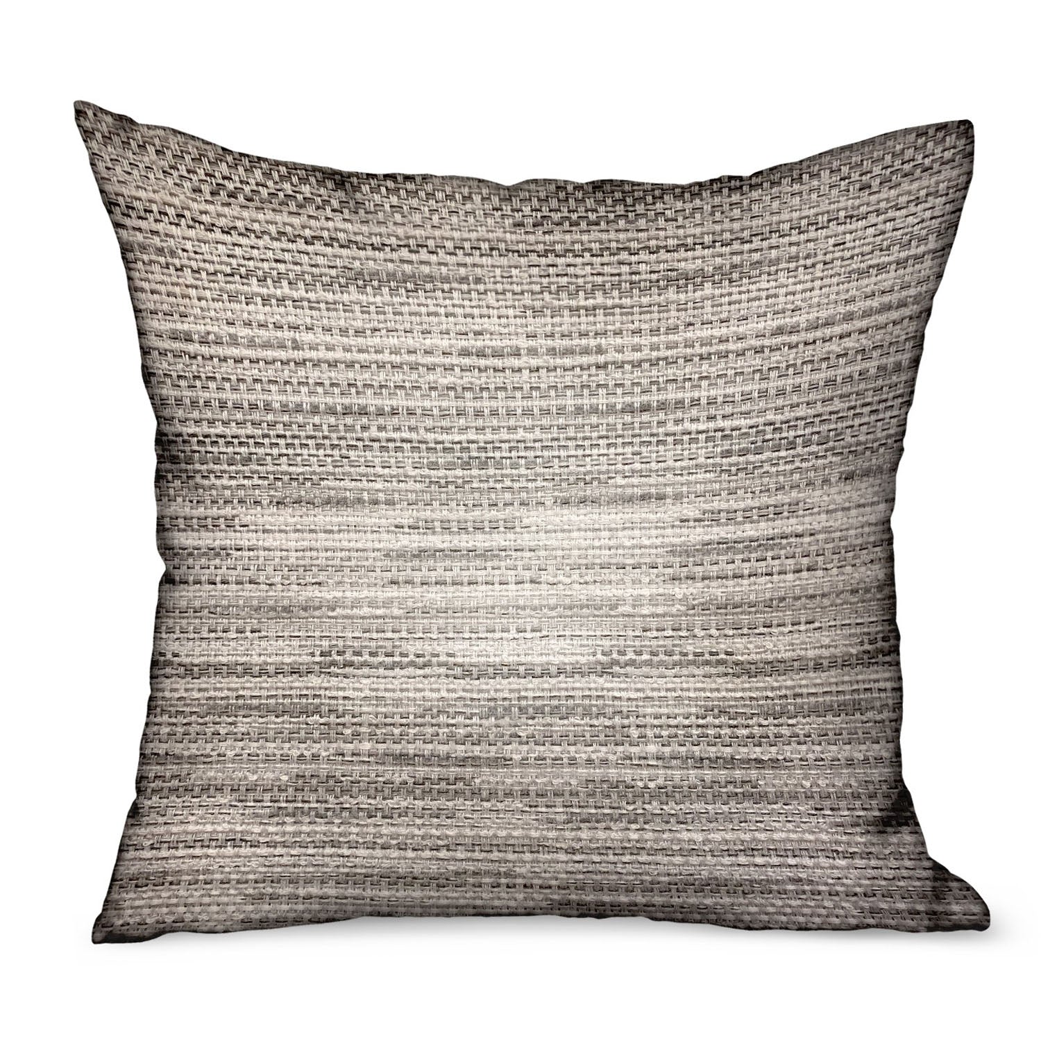 Silver Lake Weave Silver Solid Luxury Outdoor/Indoor Throw Pillow-0