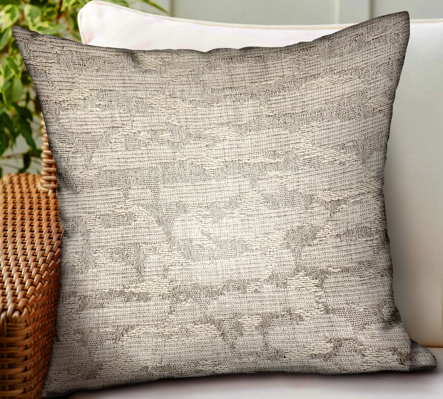 Silvered Rivulet Silver Solid Luxury Outdoor/Indoor Throw Pillow-1