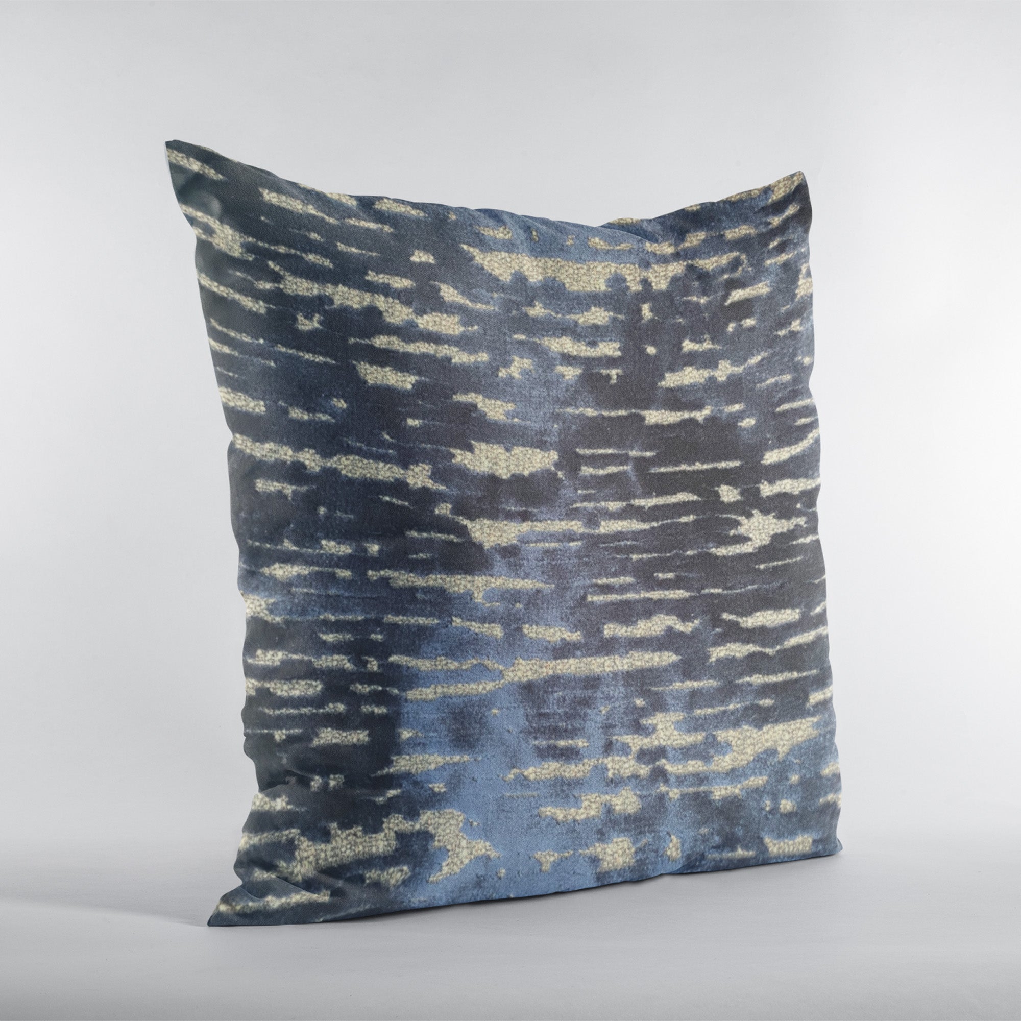 Indigo Rivulet Blue Solid Luxury Outdoor/Indoor Throw Pillow-3