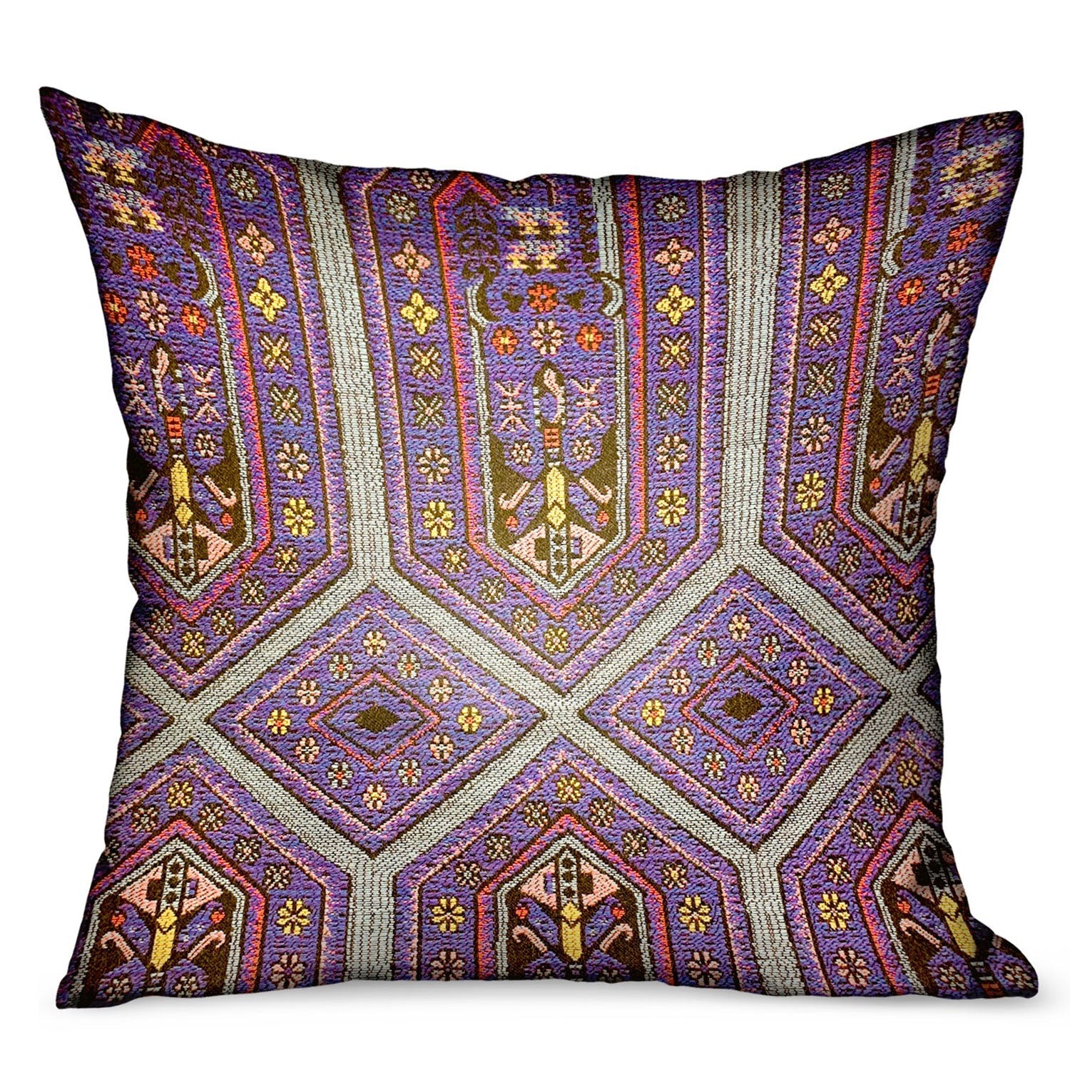 Parisian Vibes Purple Geometric Luxury Outdoor/Indoor Throw Pillow-0