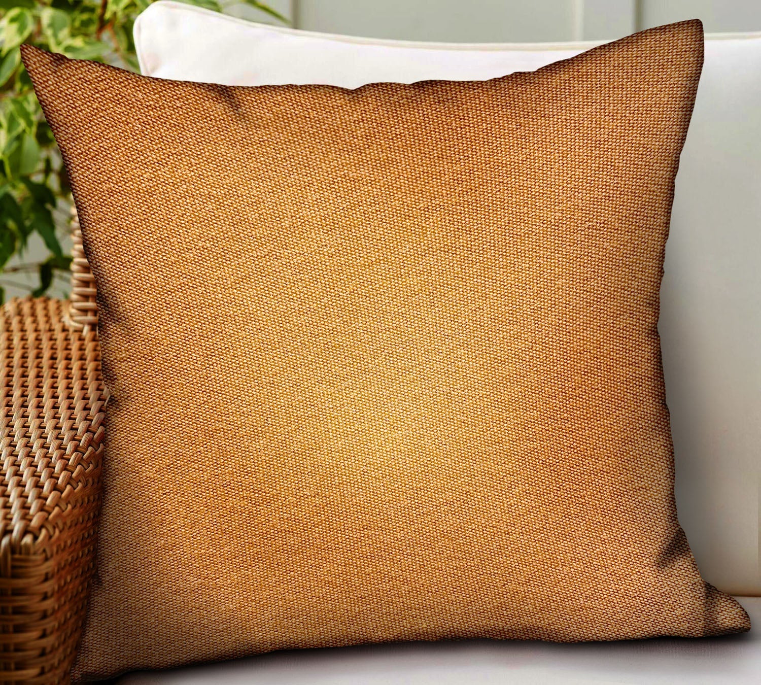 Burnt Sienna Brown Solid Luxury Outdoor/Indoor Throw Pillow-1