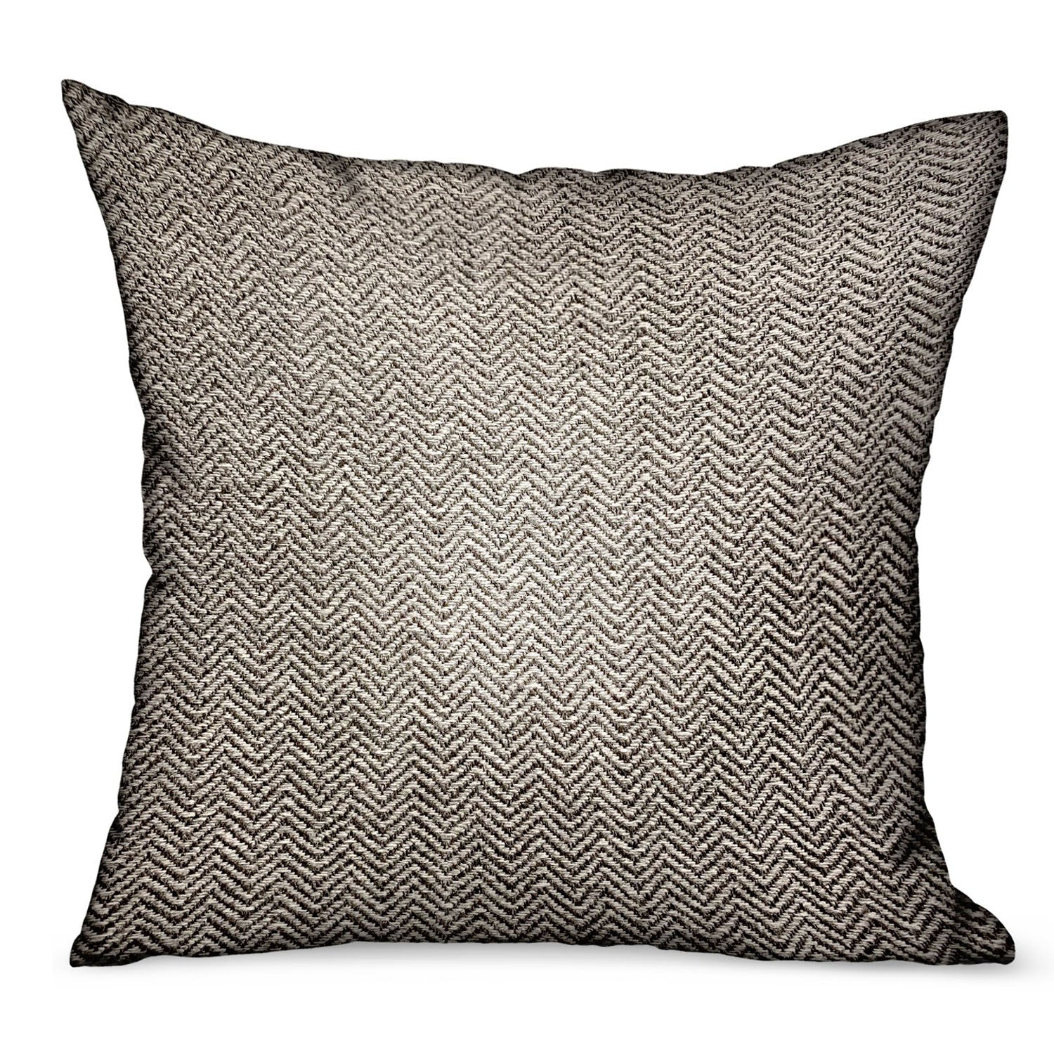 Jagged Ash Gray Chevron Luxury Outdoor/Indoor Throw Pillow-0