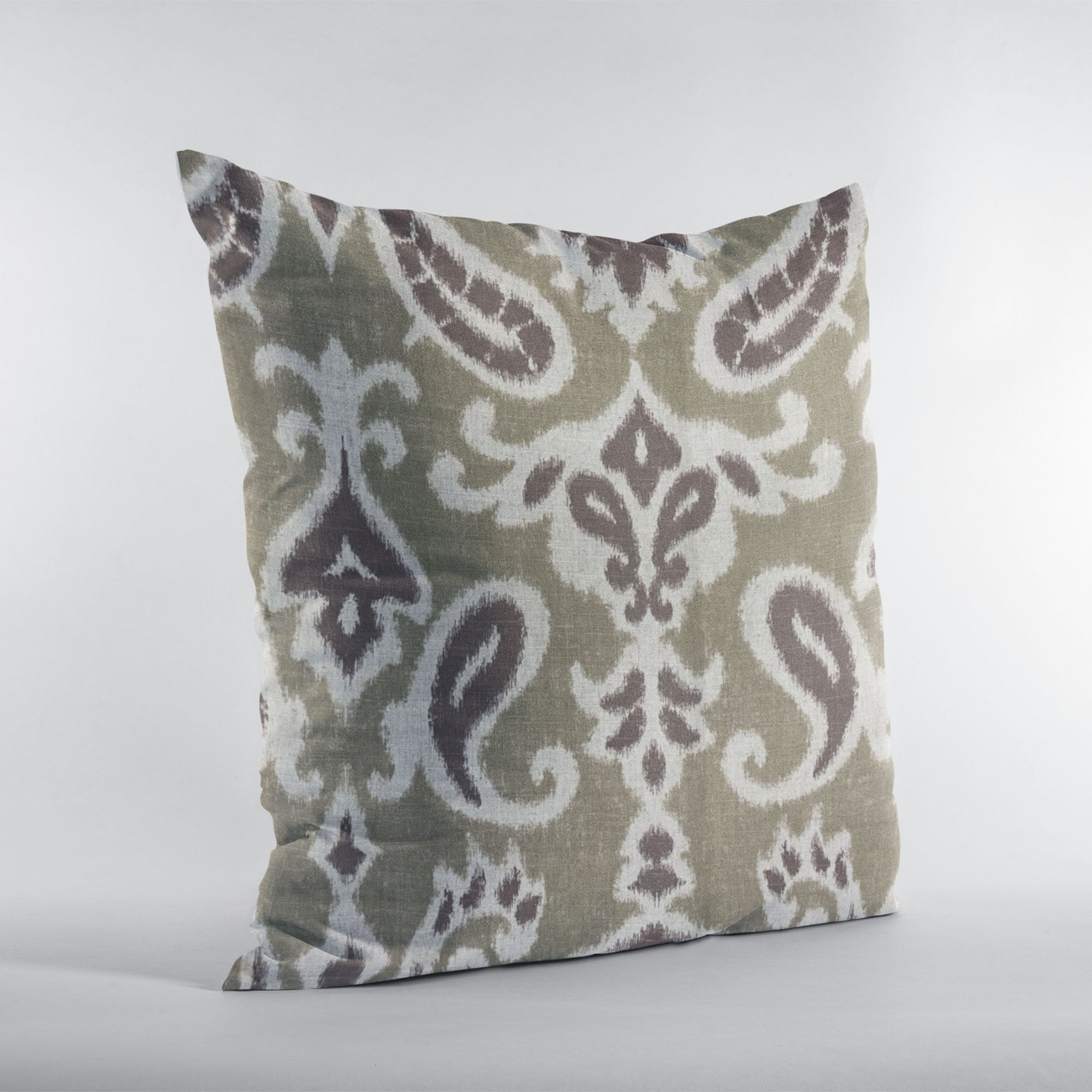 Shoshone Valley Brown Ikat Luxury Outdoor/Indoor Throw Pillow-2