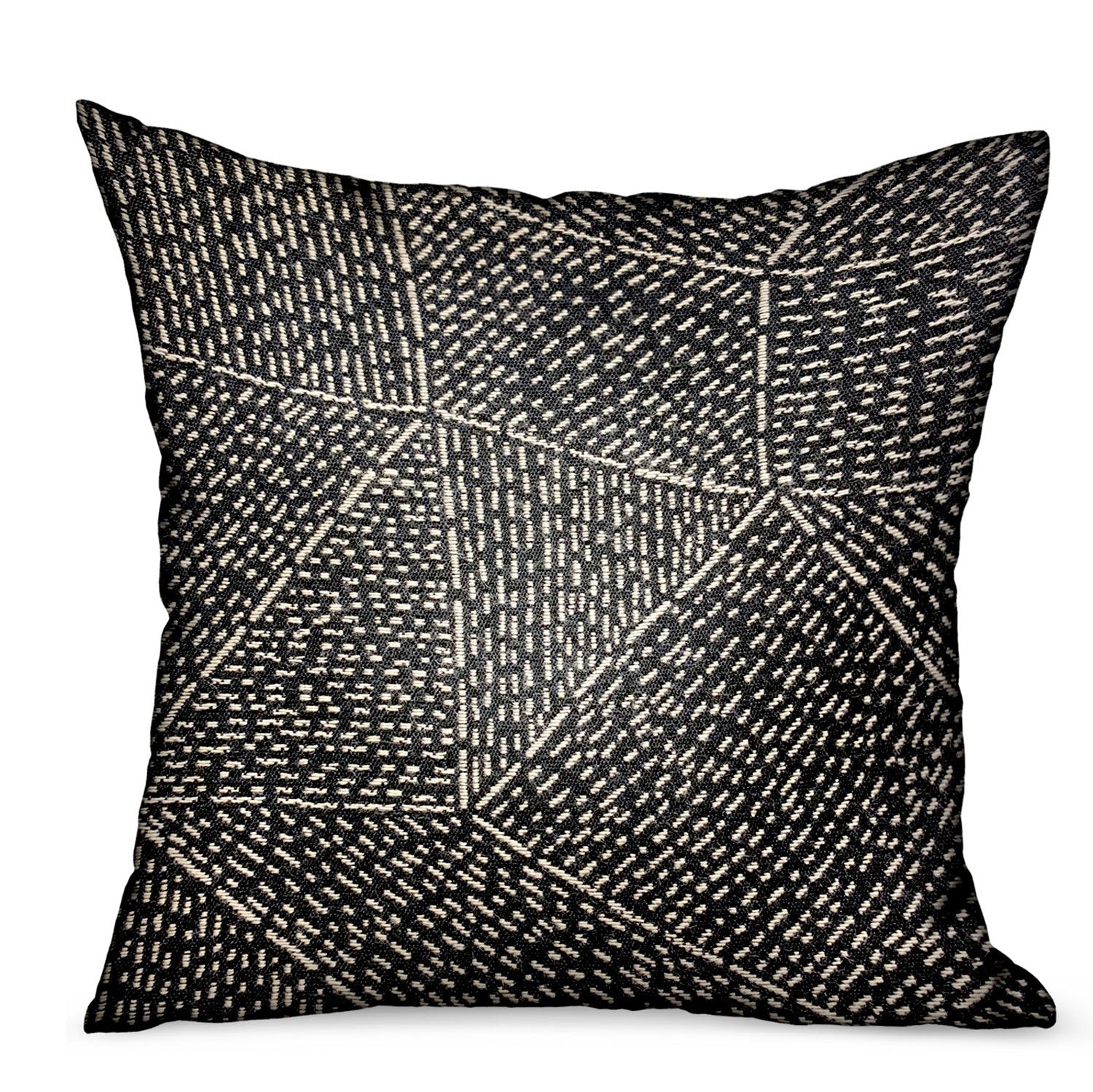 Onyx Way Gray Geometric Luxury Outdoor/Indoor Throw Pillow-0