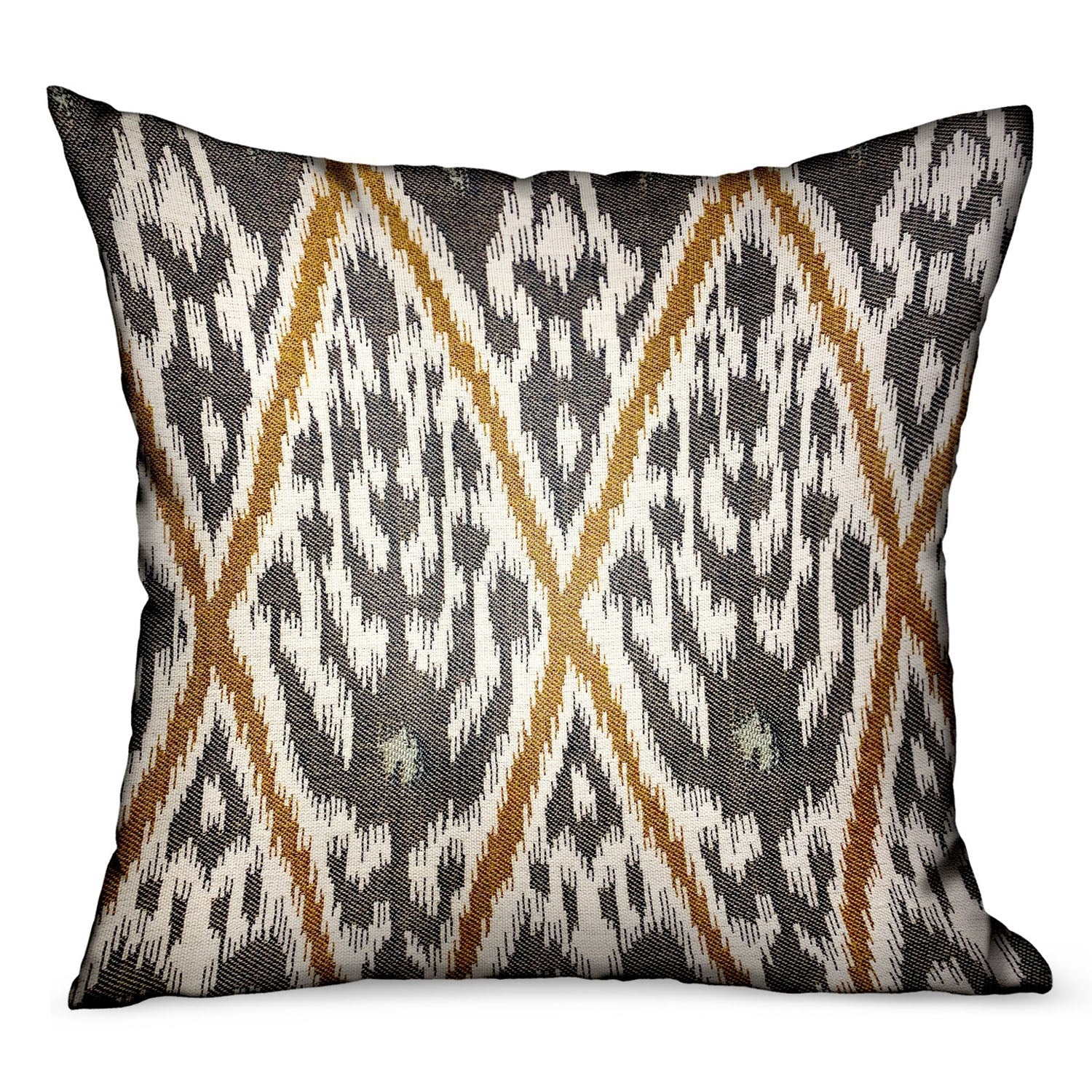 Isabis Plush Brown Ikat Luxury Outdoor/Indoor Throw Pillow-0