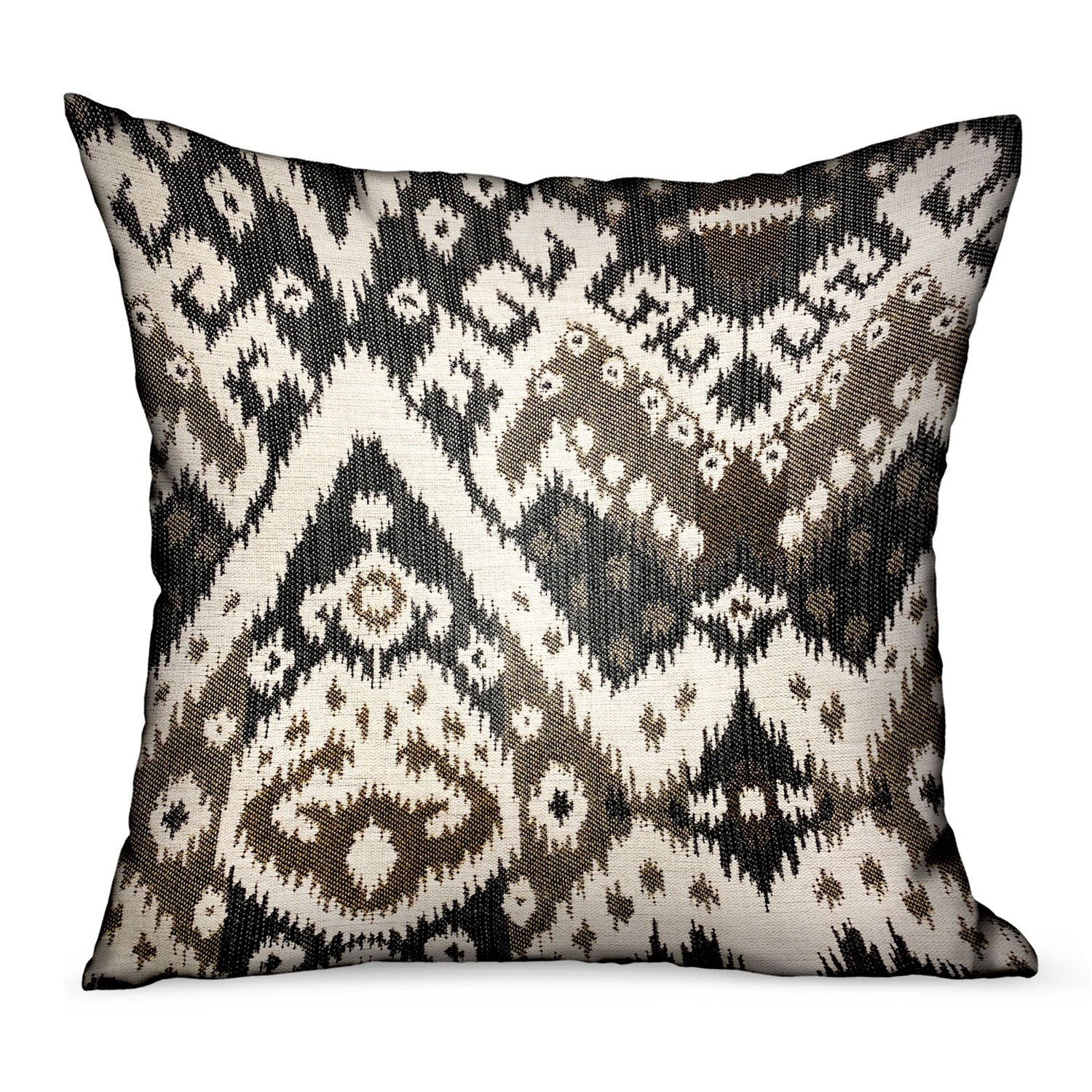 Amare Dream Brown Ikat Luxury Outdoor/Indoor Throw Pillow-0