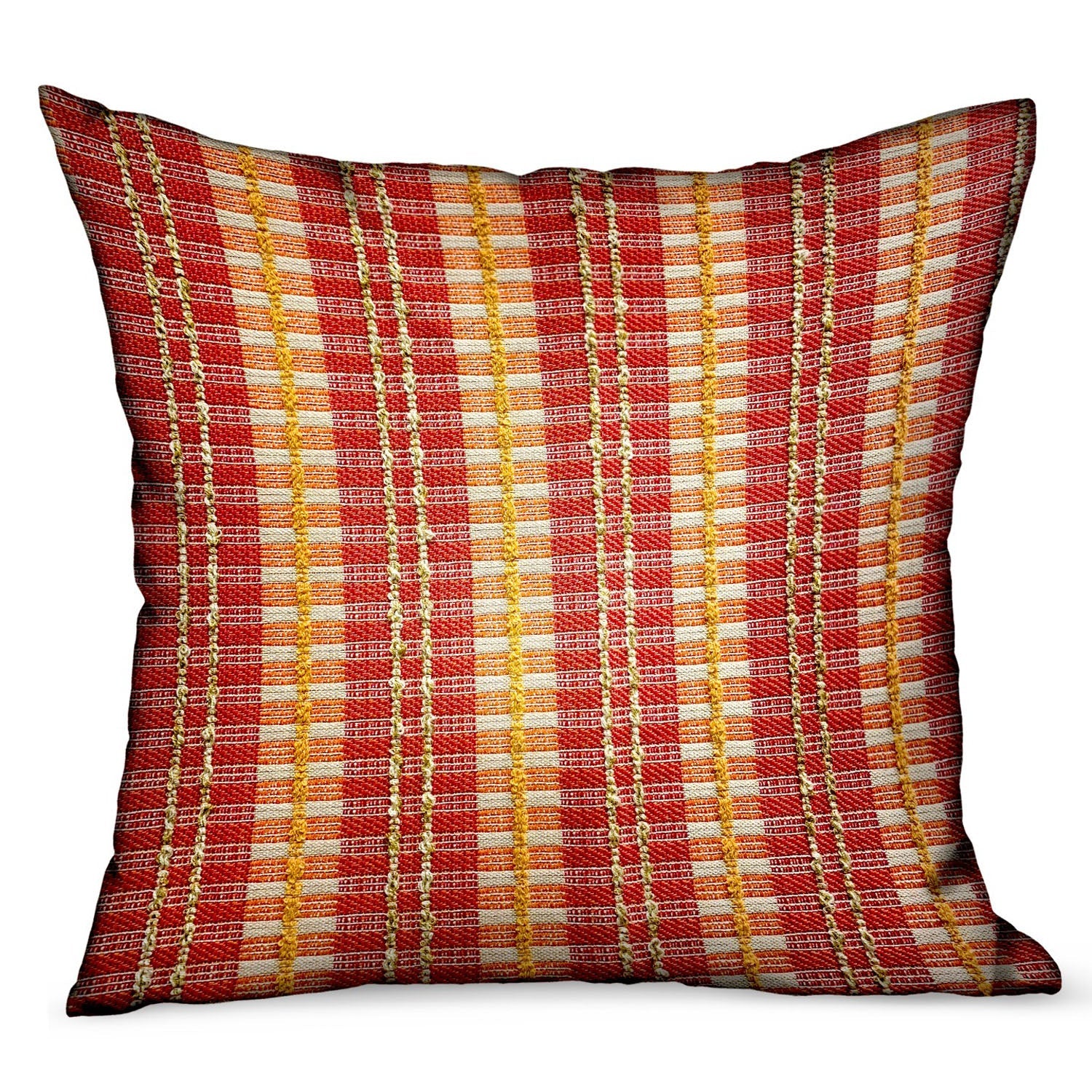 Cherry Tassel Orange Stripes Luxury Outdoor/Indoor Throw Pillow-0